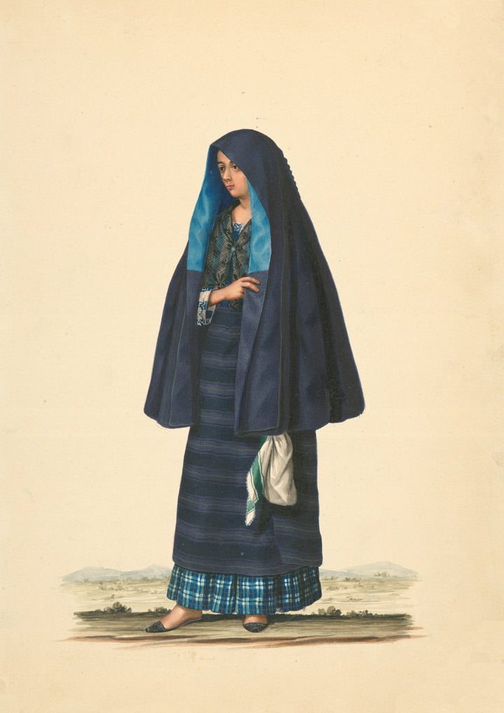 A Damsel Going to Early Mass - Tipos del País Illustration (19th Century Philippines)