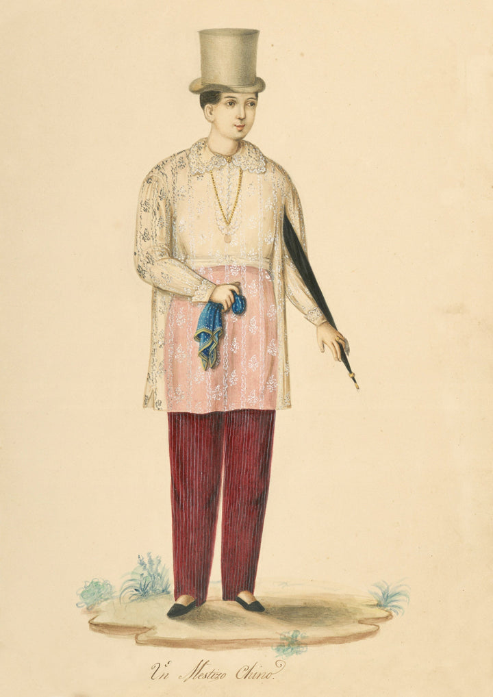 A Mestizo Chino - Tipos del País Illustration (Colonial Philippines, 19th Century)