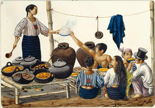 José Honorato Lozano Tipos del País artwork showing Filipino figures in traditional 19th century clothing and daily life scenes
