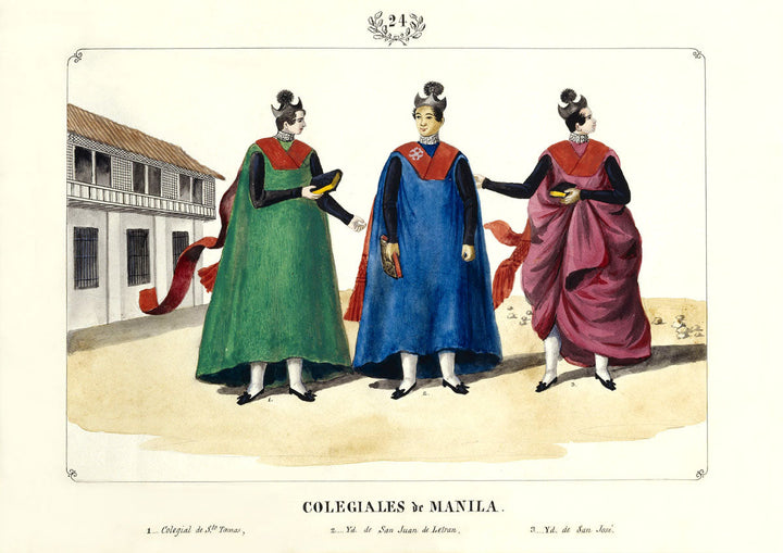 Colegiales de Manila 1847 by José Honorato Lozano, Manila college students colonial period