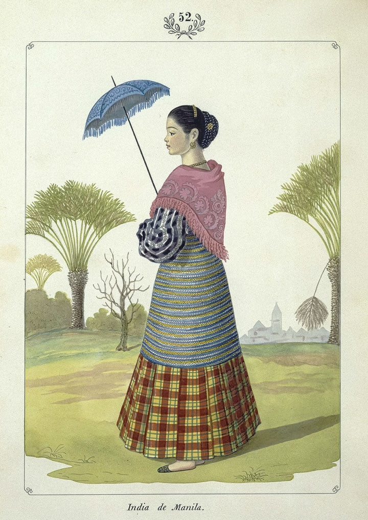  India de Manila 1847 illustration by José Honorato Lozano, indigenous Filipino woman colonial Manila