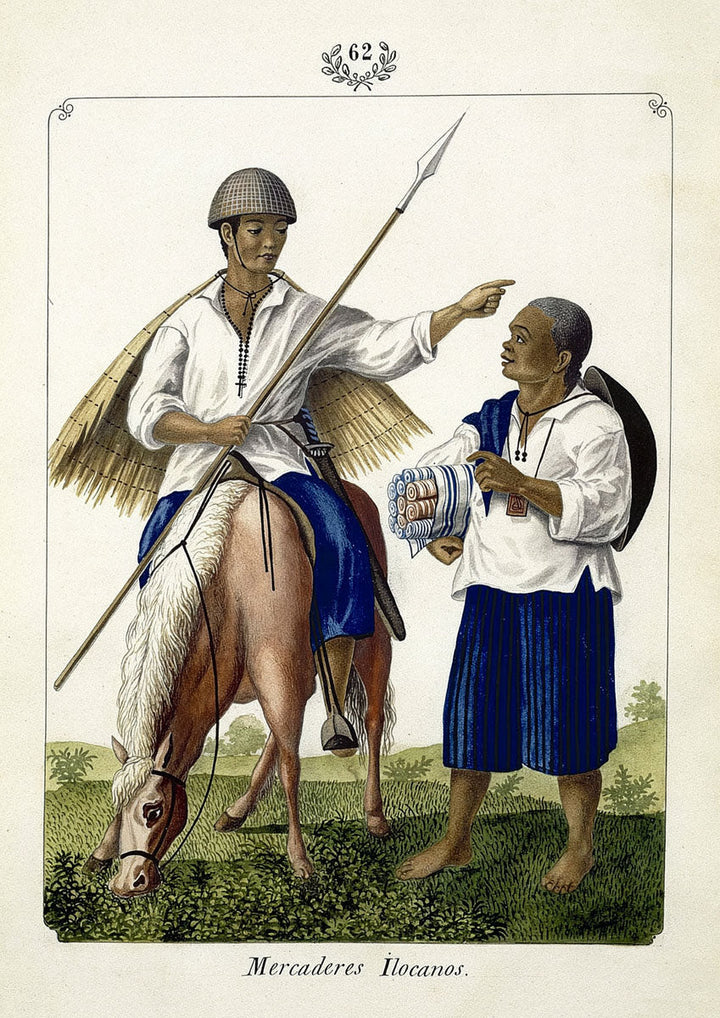Mercaderes Ilocanos 1847 illustration by José Honorato Lozano, Ilocano merchants colonial Philippines