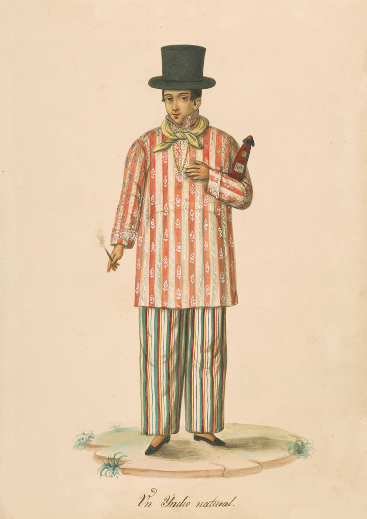 Un Indio Natural - Tipos del País Illustration (Colonial Philippines, 19th Century)
