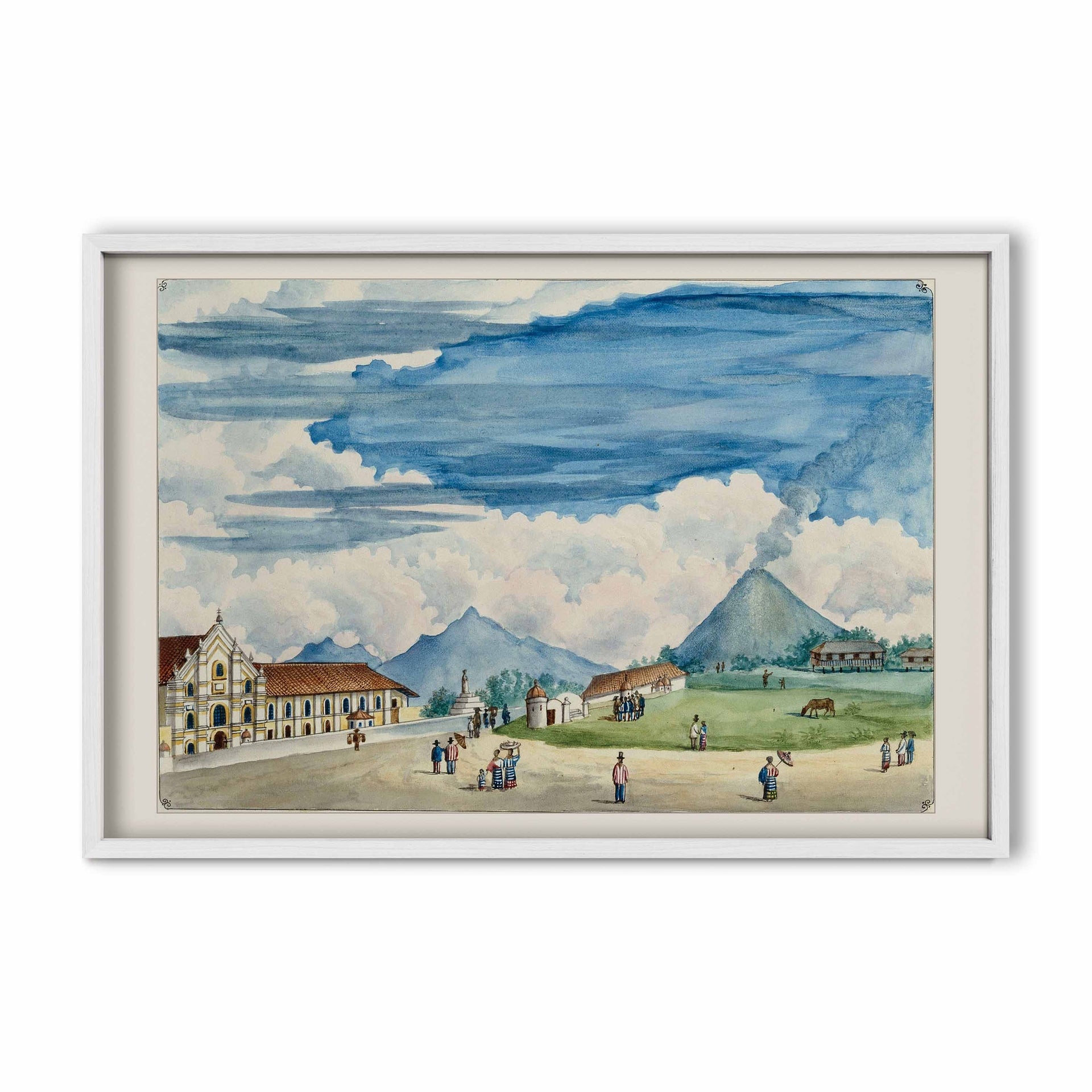Vista del volcán de Albay y de la iglesia de Oas, 1847 by José Honorato Lozano