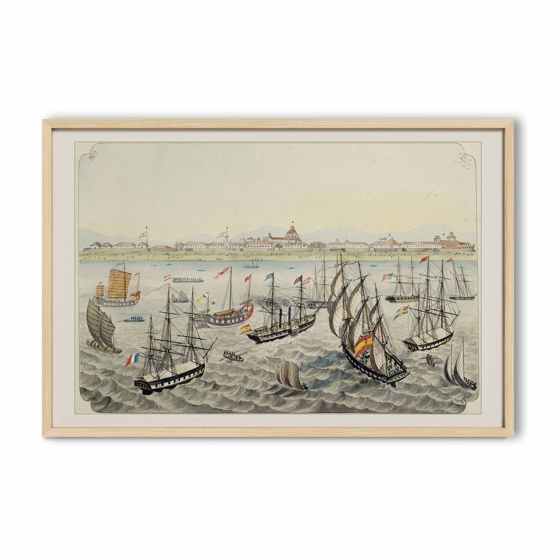Vista de Manila desde la bahía, 1847 by José Honorato Lozano