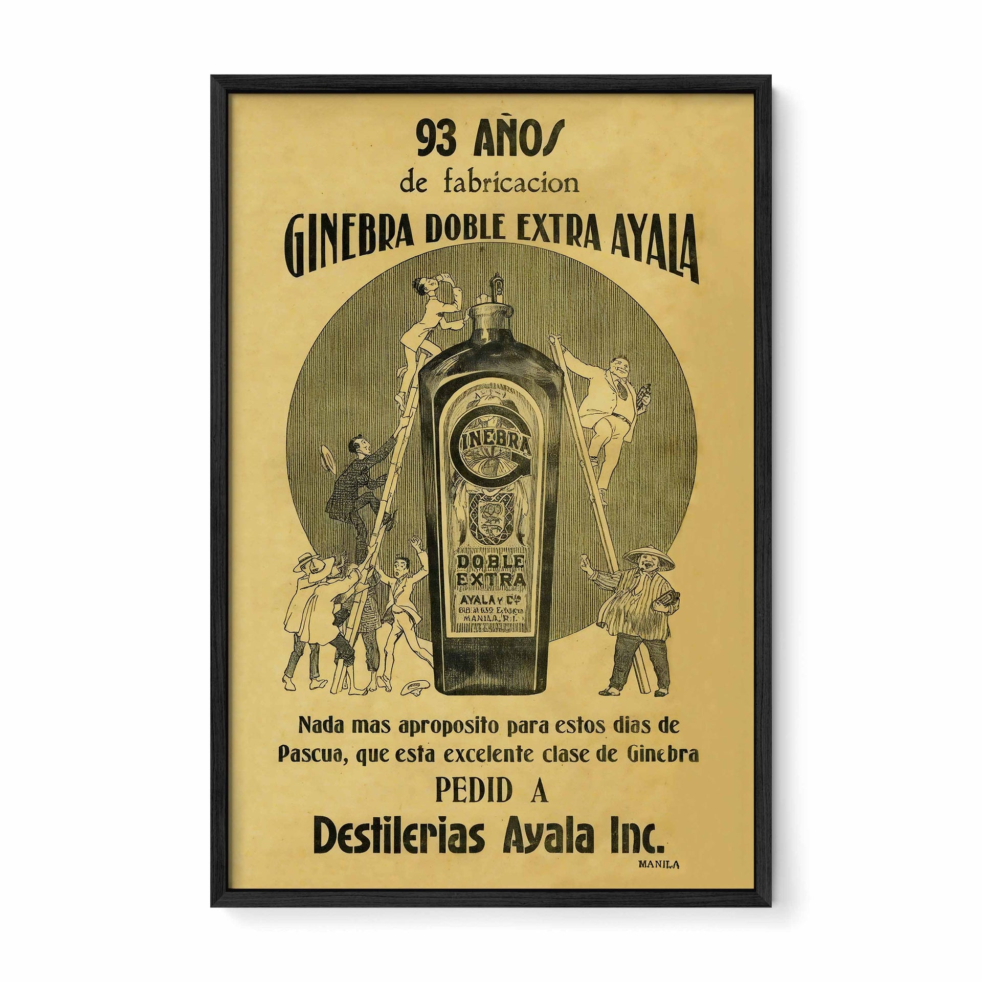 Ginebra Doble Extra Ayala - Philippine Vintage Poster