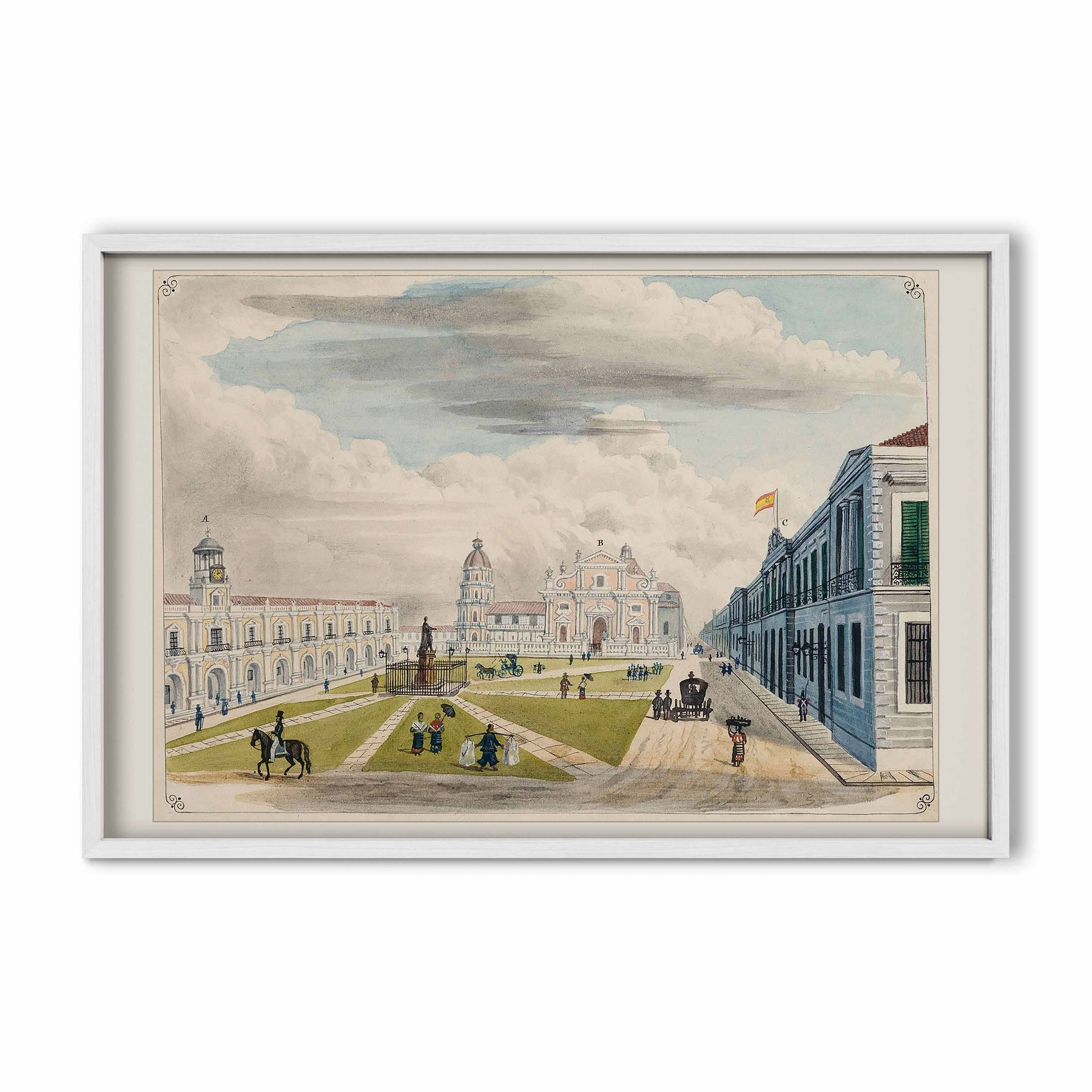 Plaza Mayor de Manila, 1847 by José Honorato Lozano