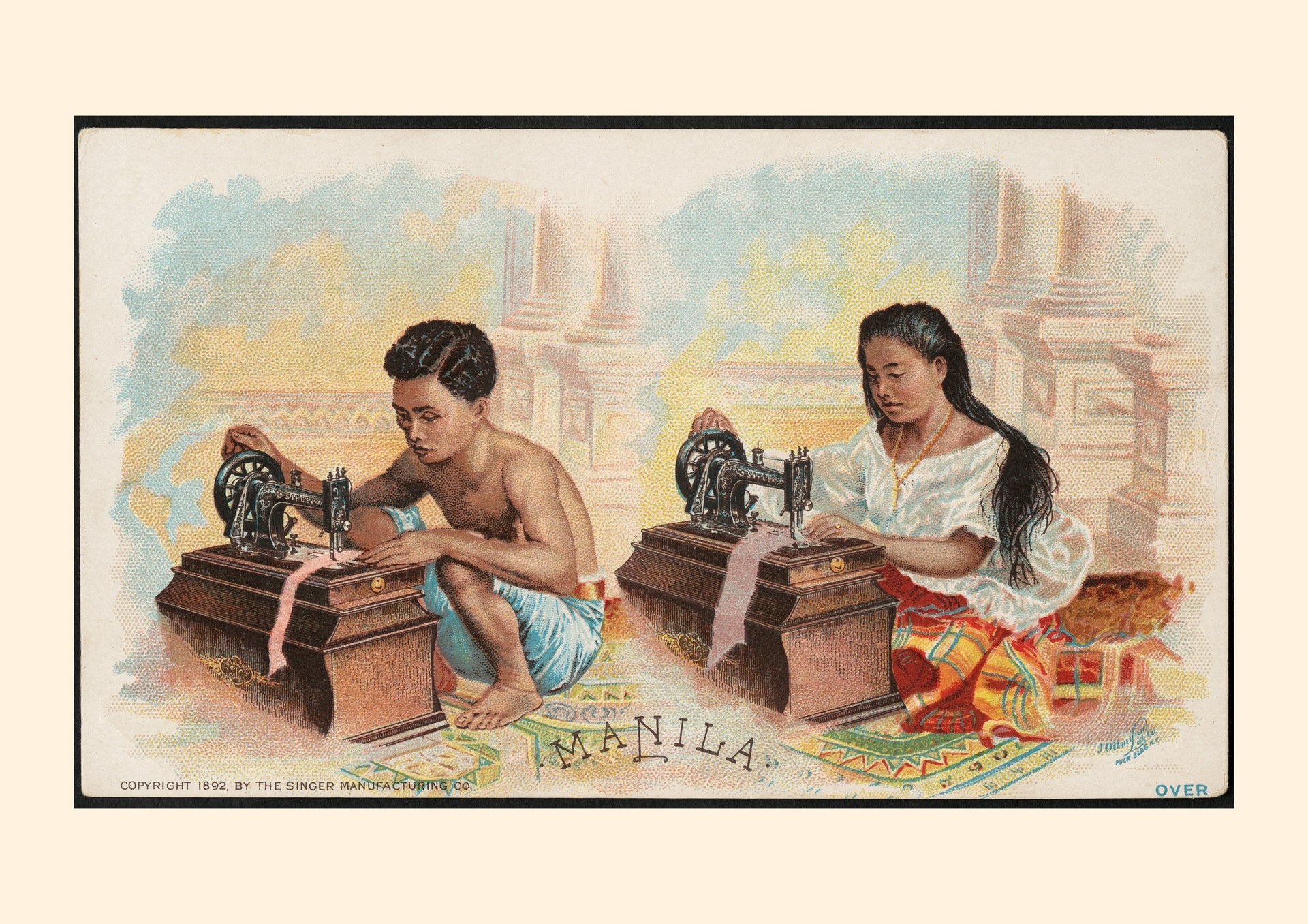 The singer Manila, 1892 by Singer Manufacturing Co. - Philippine Vintage Trade Card