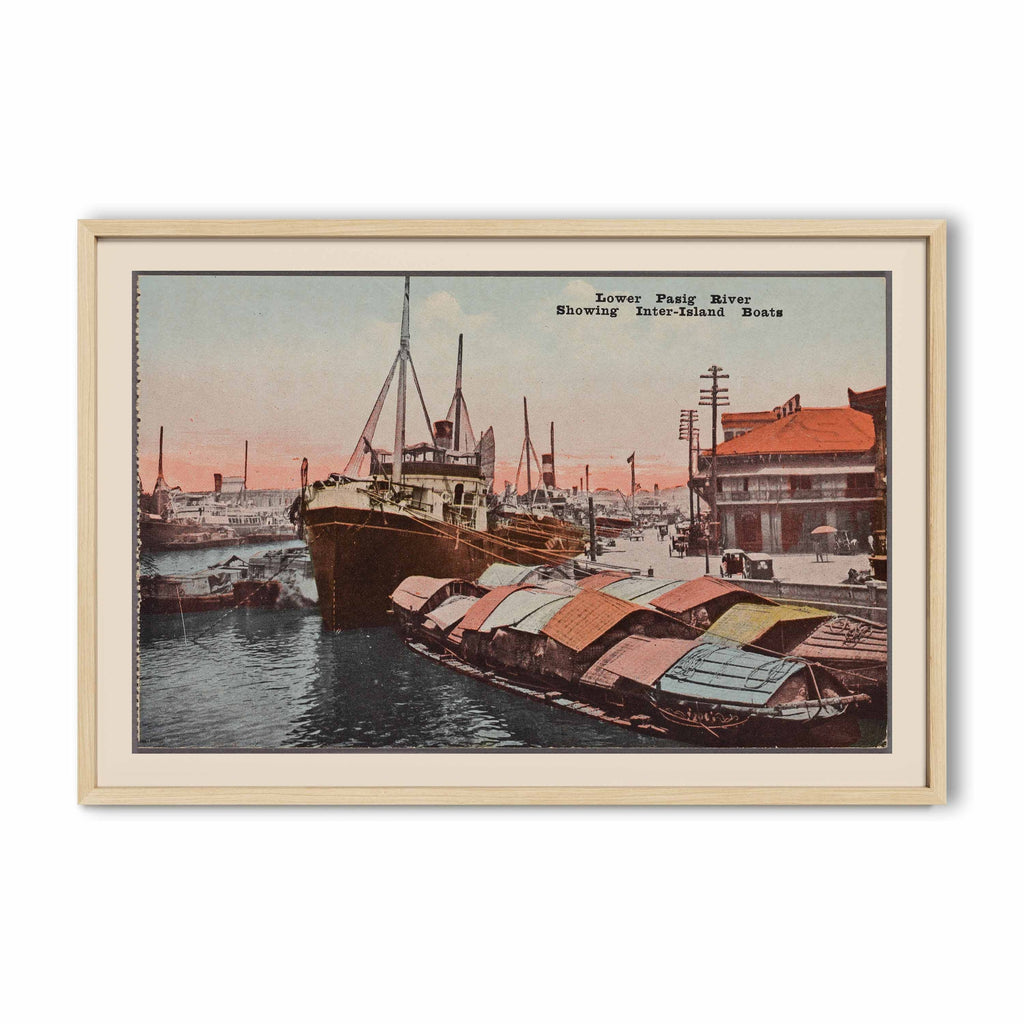 Lower Pasig River, 1907 - Philippine Vintage Postcard