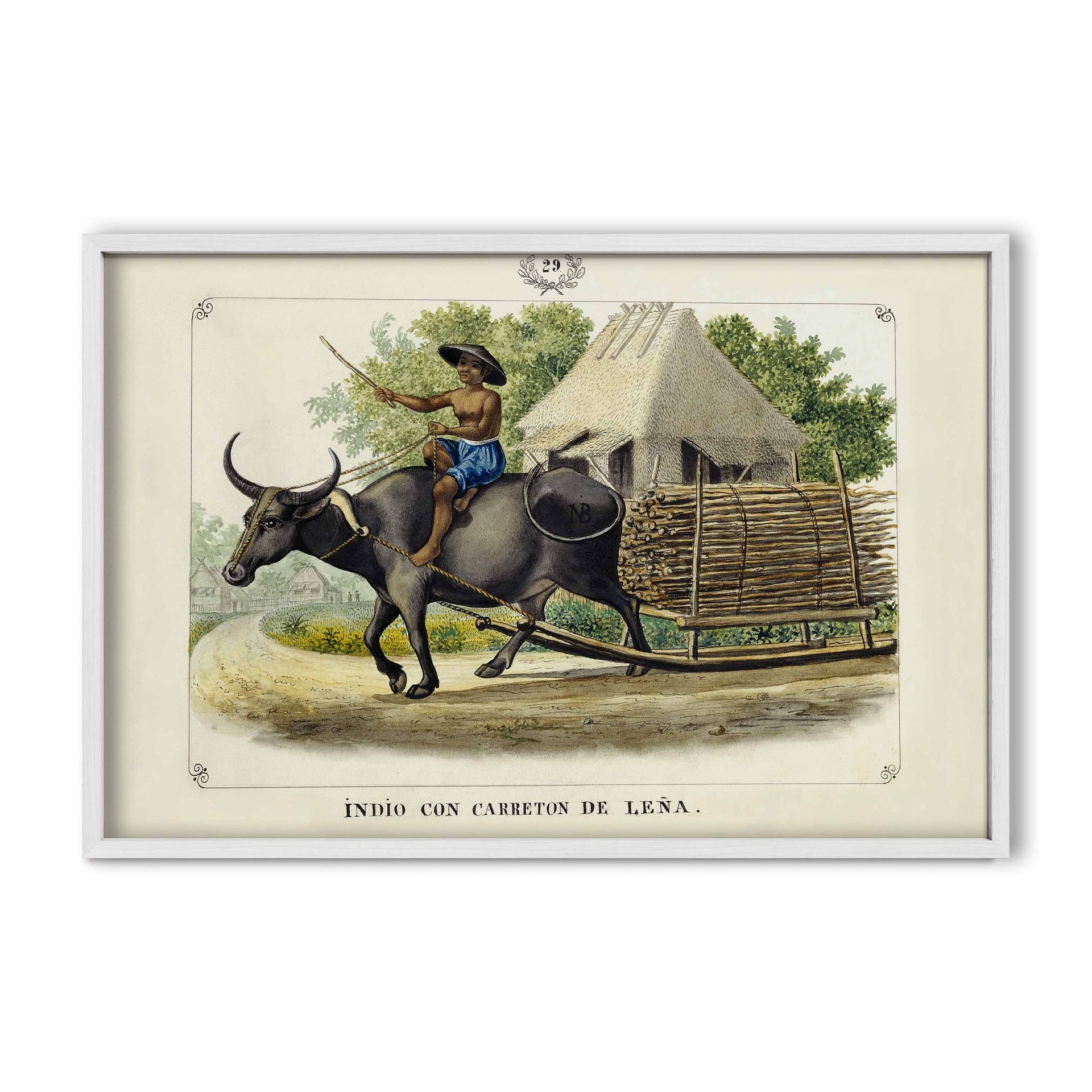 Indio con Carretón de Leña, 1847 by José Honorato Lozano