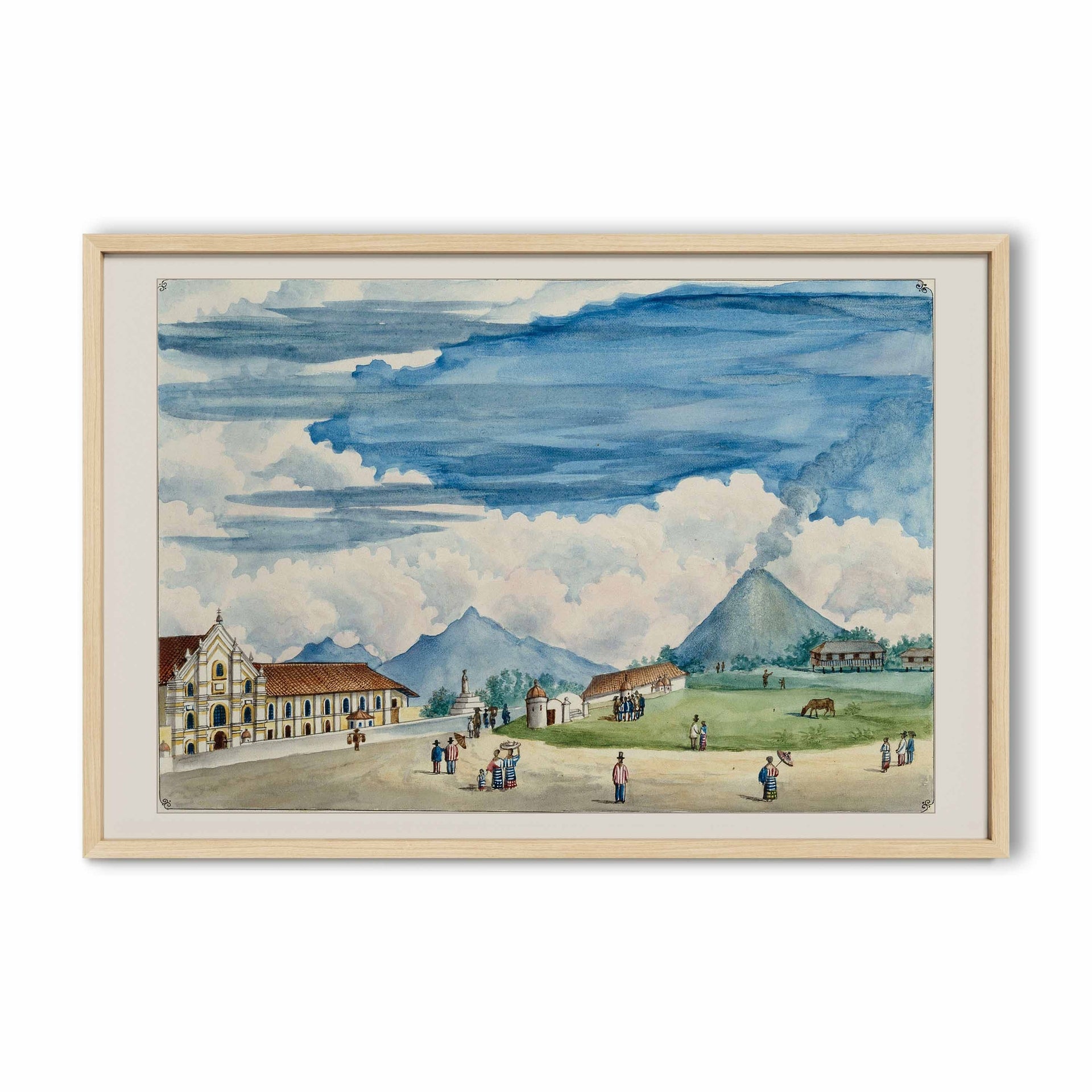 Vista del volcán de Albay y de la iglesia de Oas, 1847 by José Honorato Lozano