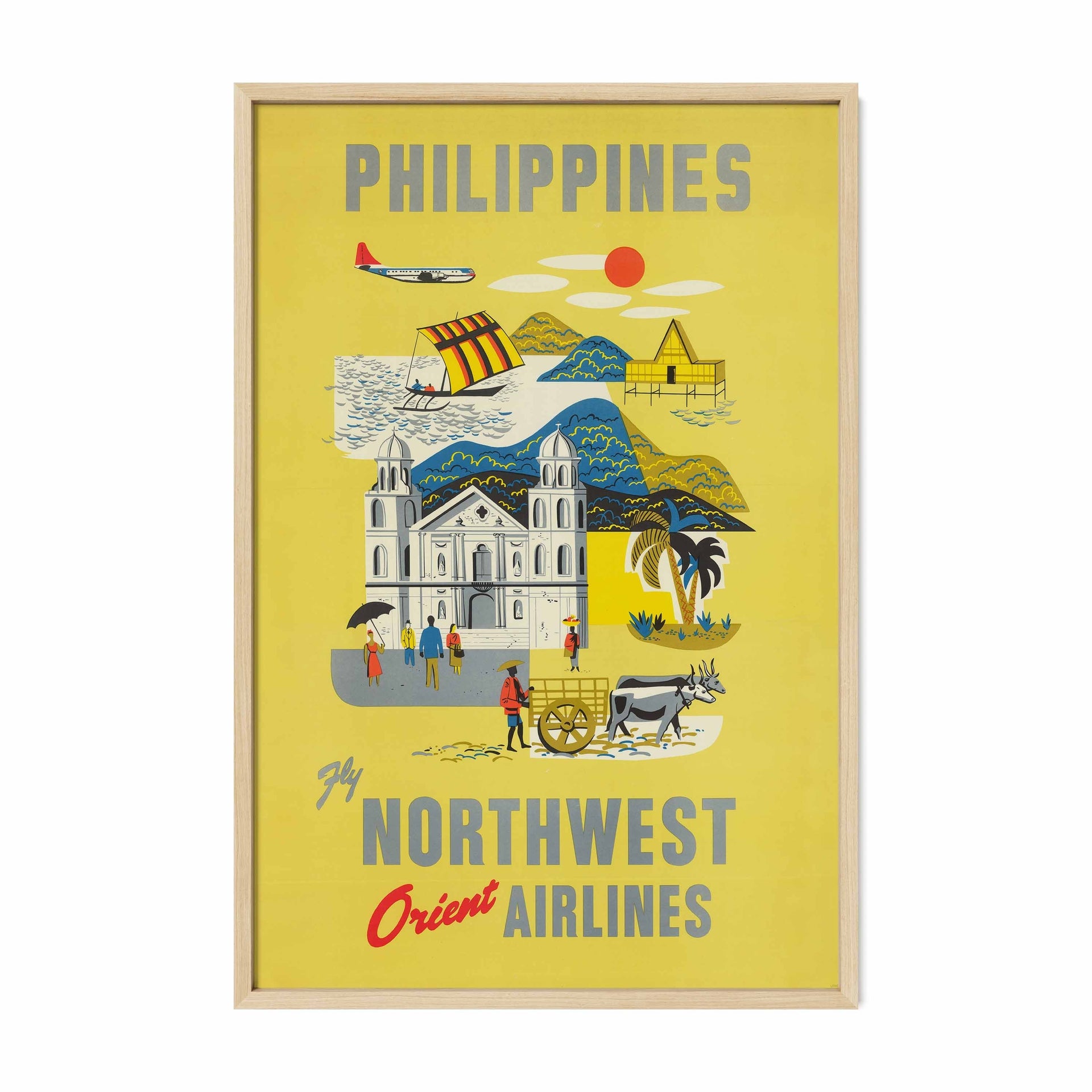 Philippines Northwest Orient Airlines - Philippines vintage poster