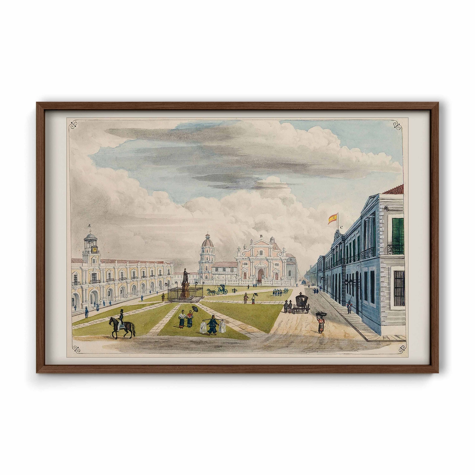 Plaza Mayor de Manila, 1847 by José Honorato Lozano
