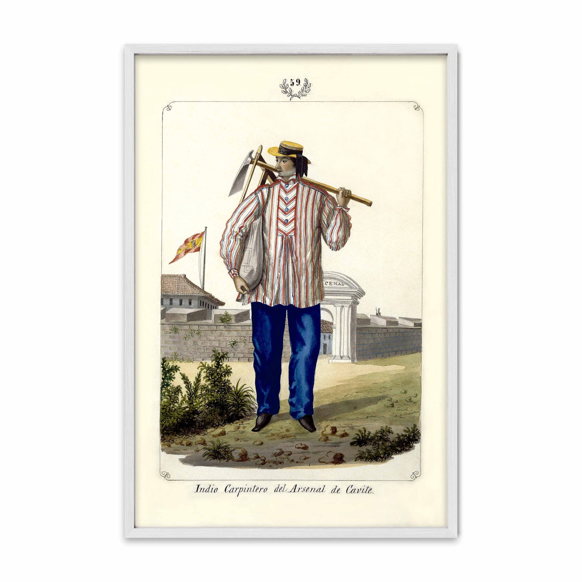 Indio Carpintero del Arsenal de Cavite, 1847 by José Honorato Lozano