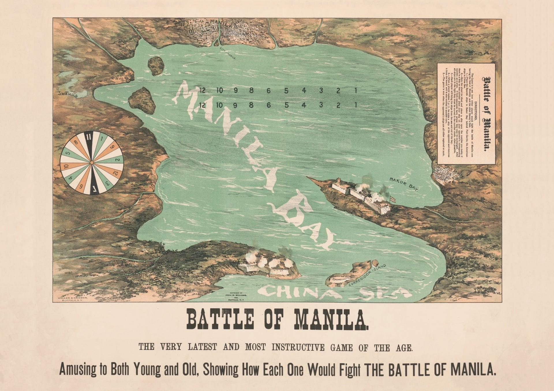 Battle of Manila, 1898 - Philippine Vintage Game Board