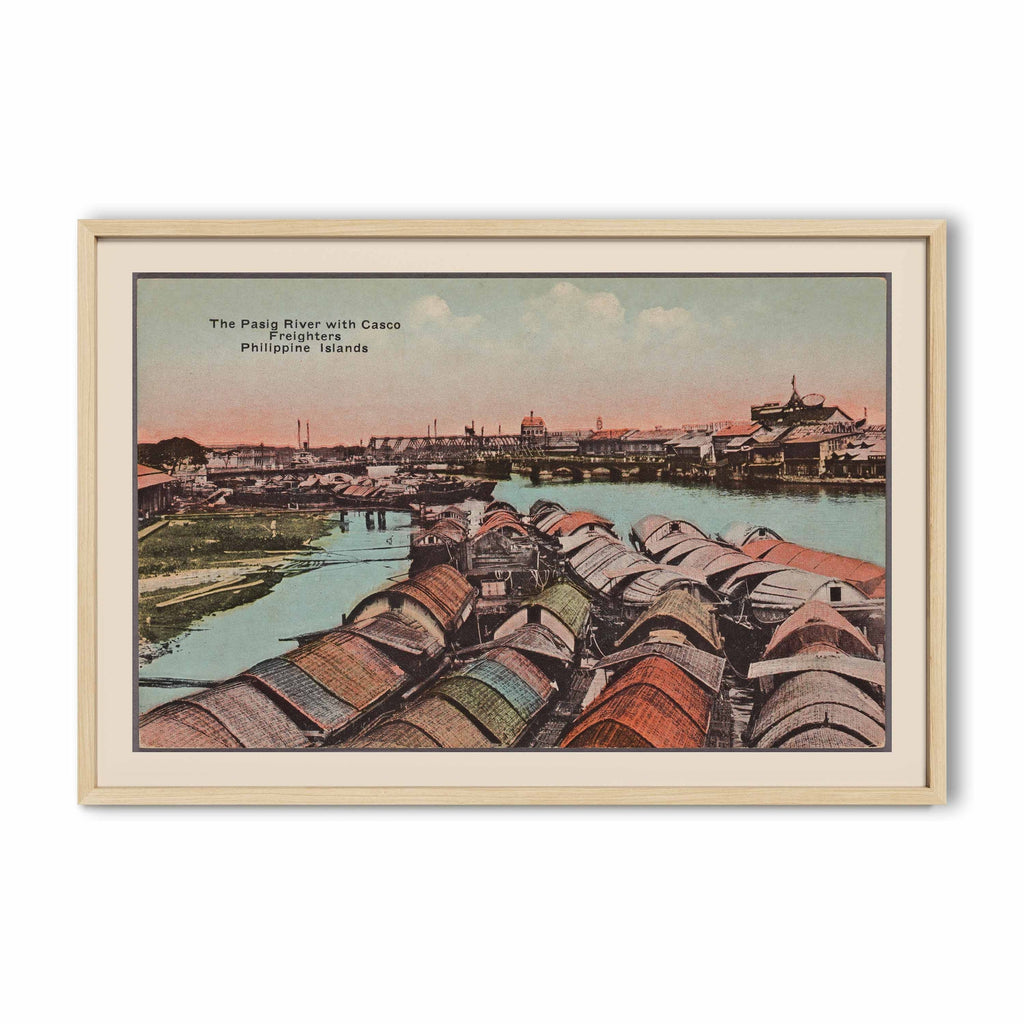 The Pasig River with Casco Freighters, c. 1910 by Denniston's, Manila