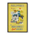 Philippines Northwest Orient Airlines - Philippines vintage poster