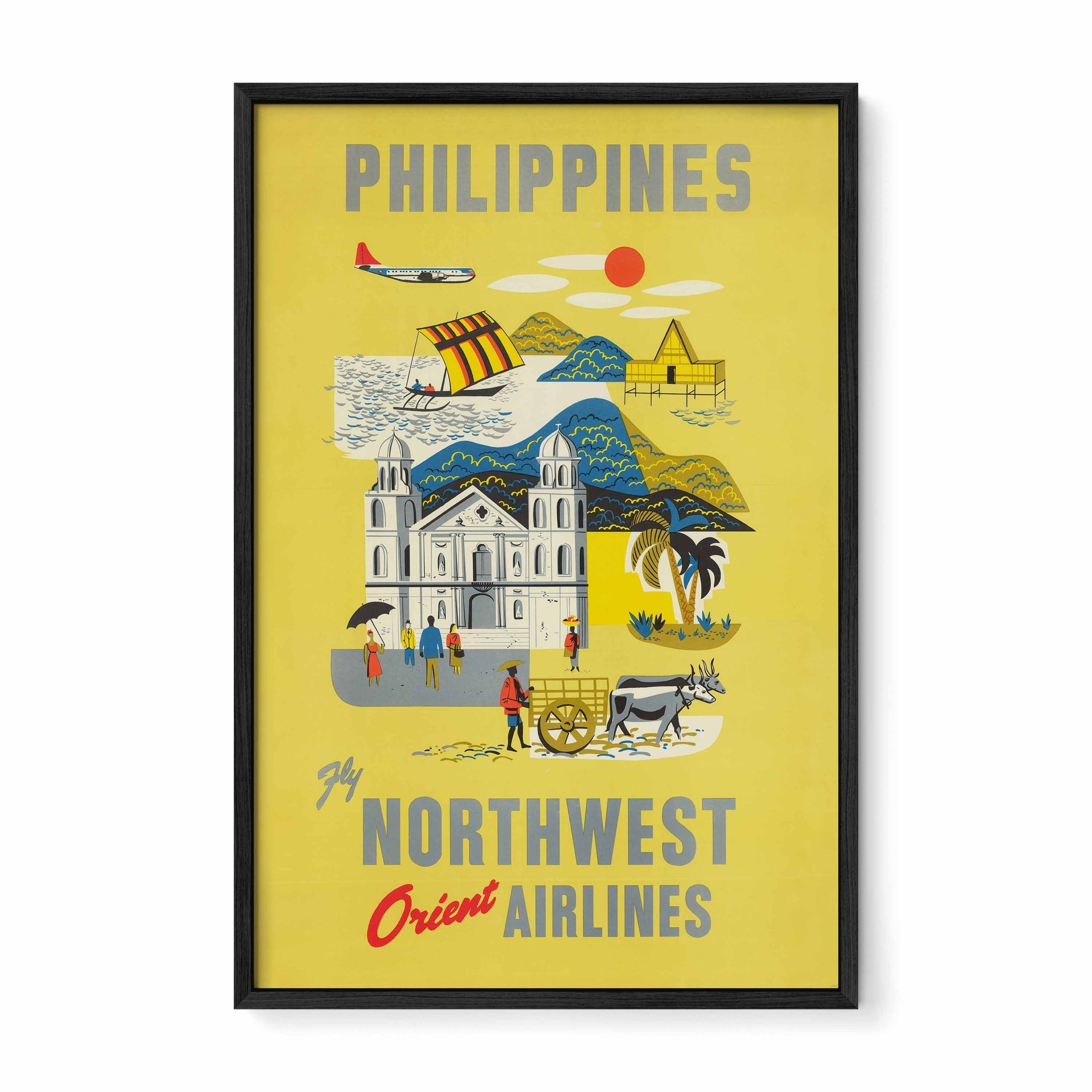 Philippines Northwest Orient Airlines - Philippines vintage poster