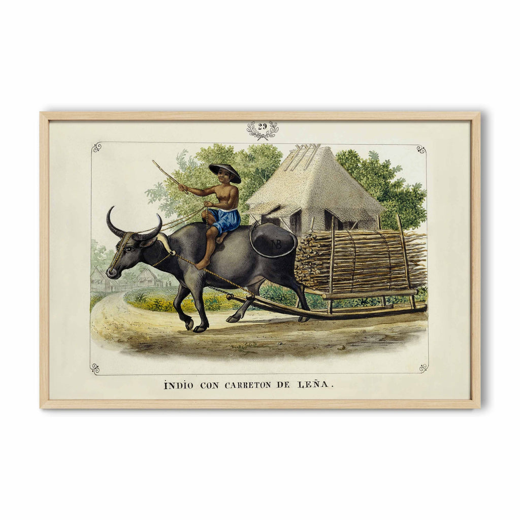 Indio con Carretón de Leña, 1847 by José Honorato Lozano