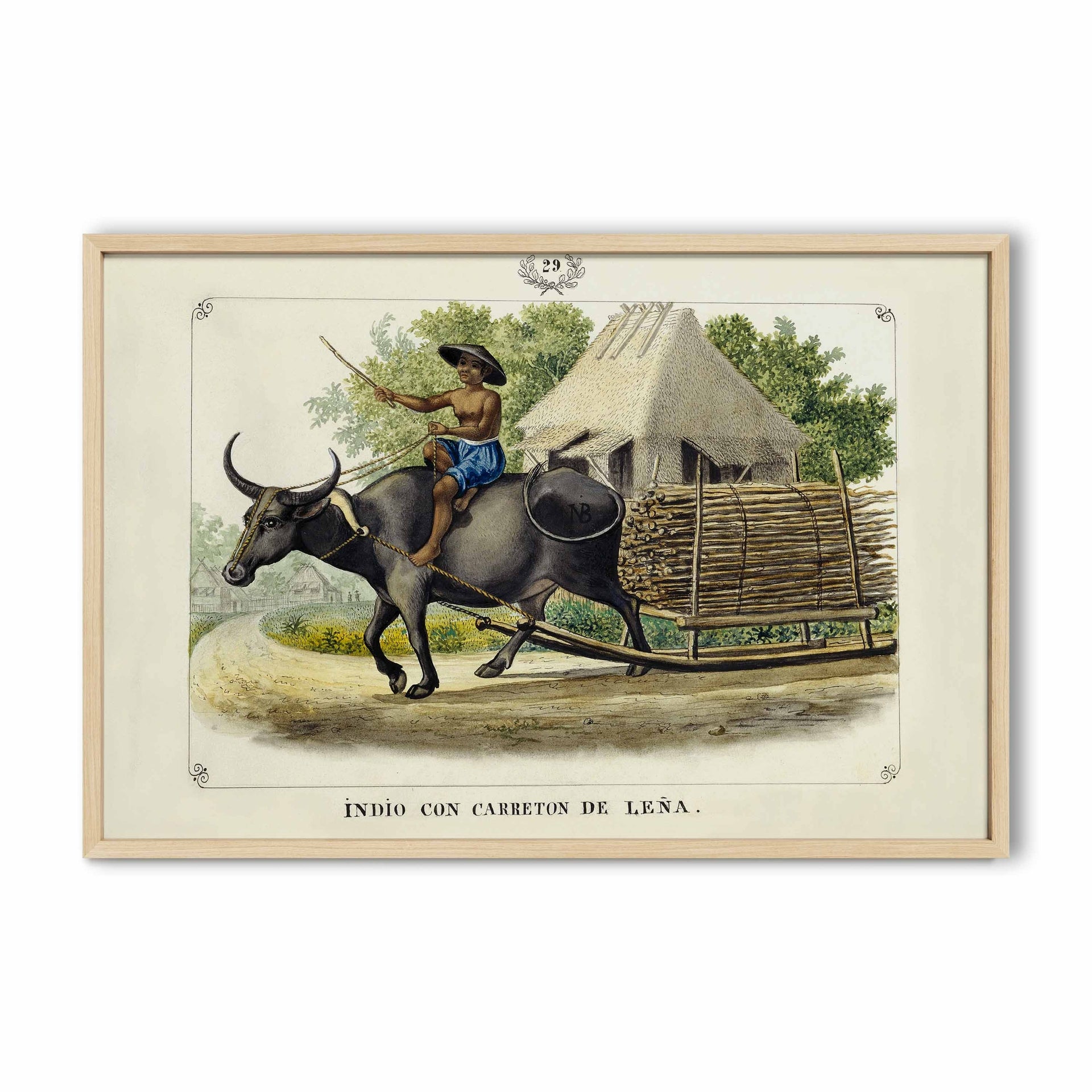 Indio con Carretón de Leña, 1847 by José Honorato Lozano