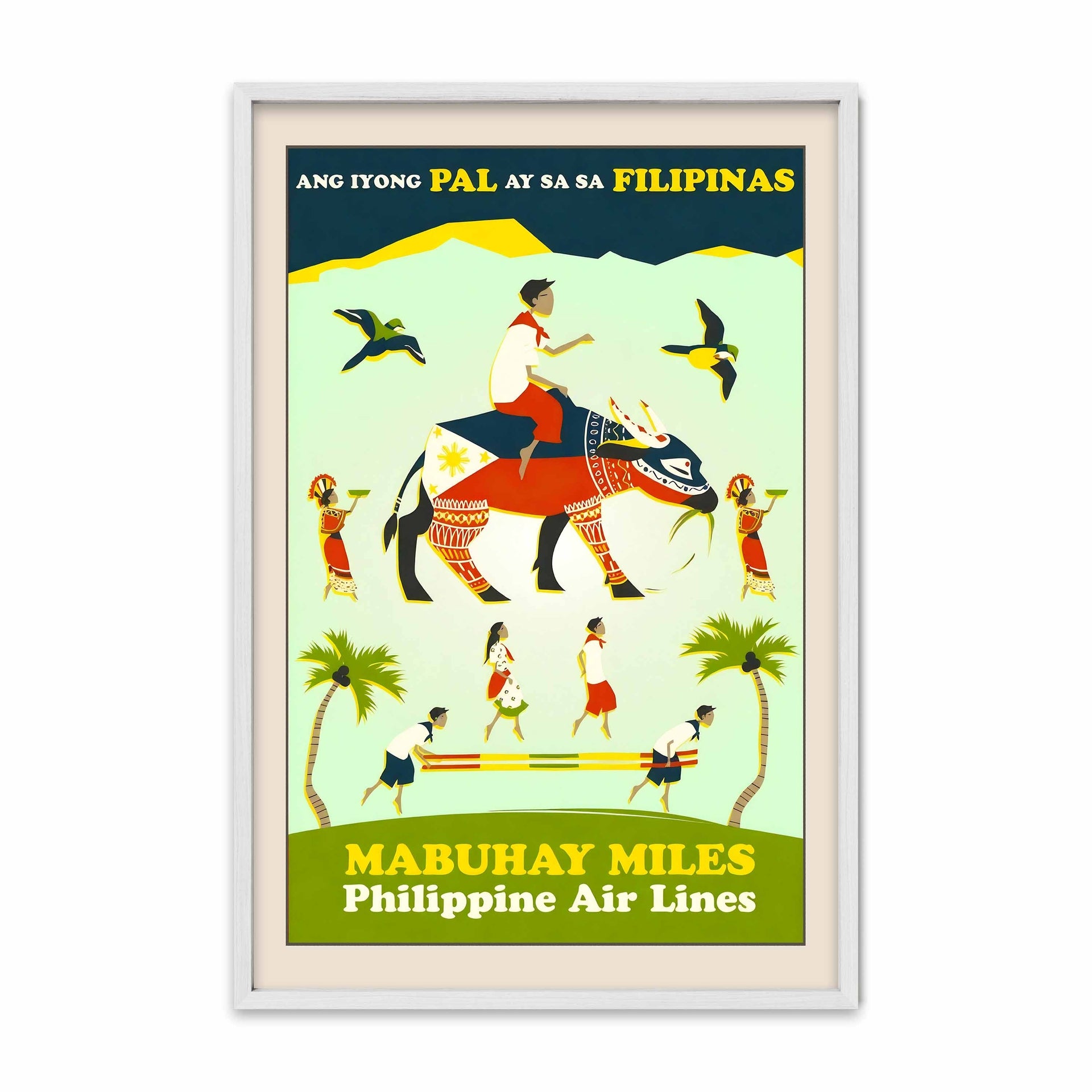 Mabuhay Miles Philippine Air Lines - Philippine Vintage Travel Poster