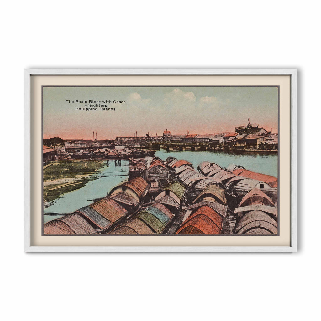 The Pasig River with Casco Freighters, c. 1910 by Denniston's, Manila