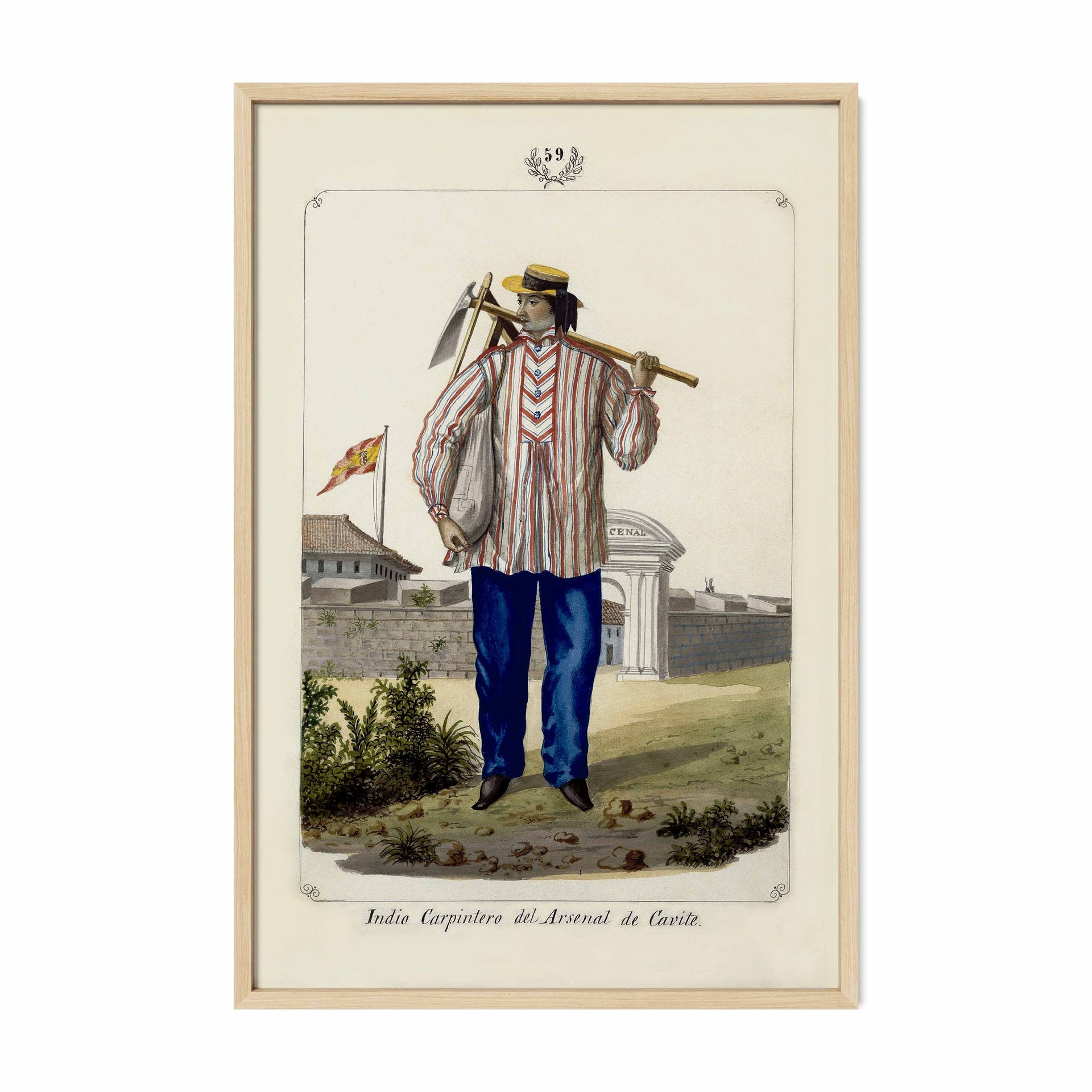 Indio Carpintero del Arsenal de Cavite, 1847 by José Honorato Lozano