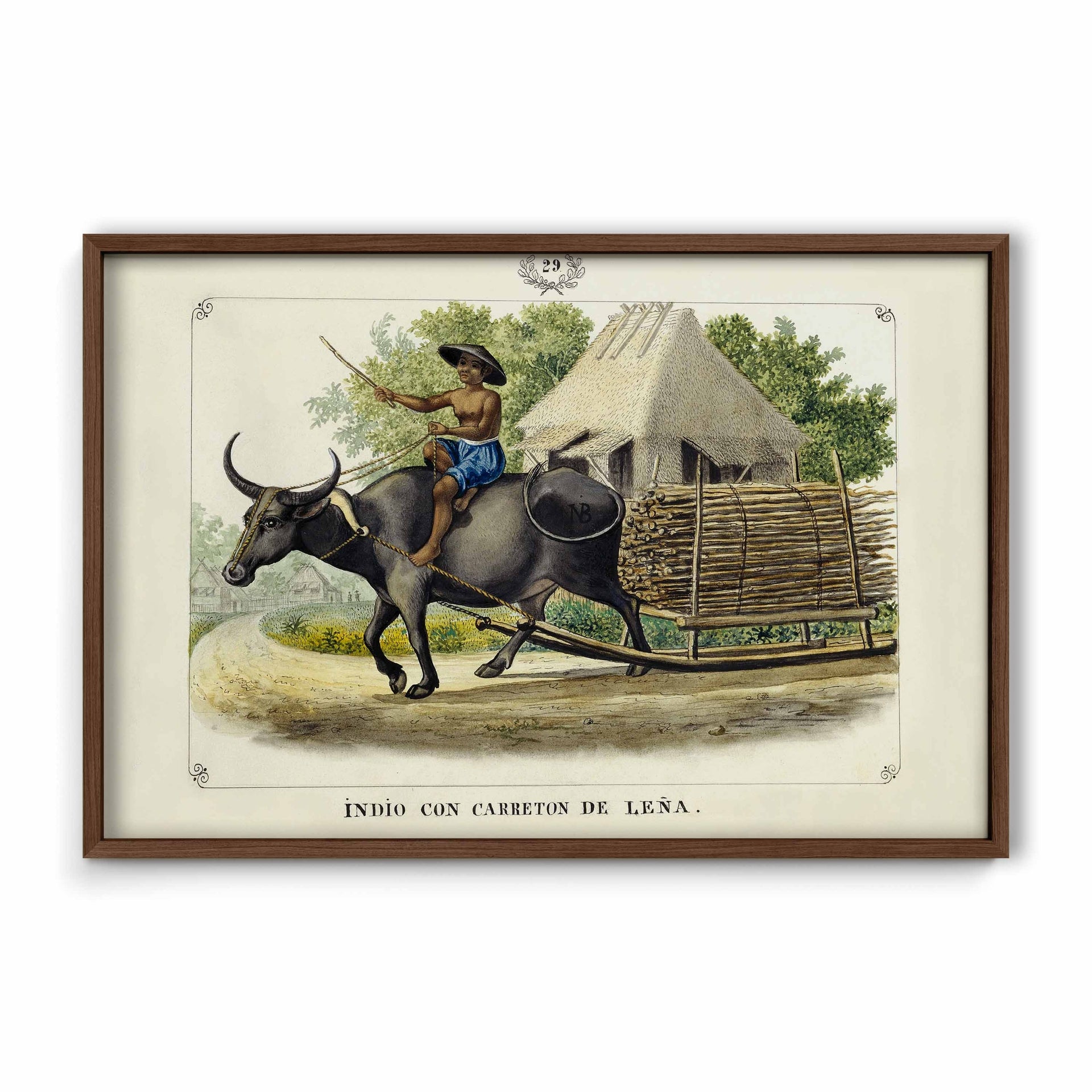 Indio con Carretón de Leña, 1847 by José Honorato Lozano