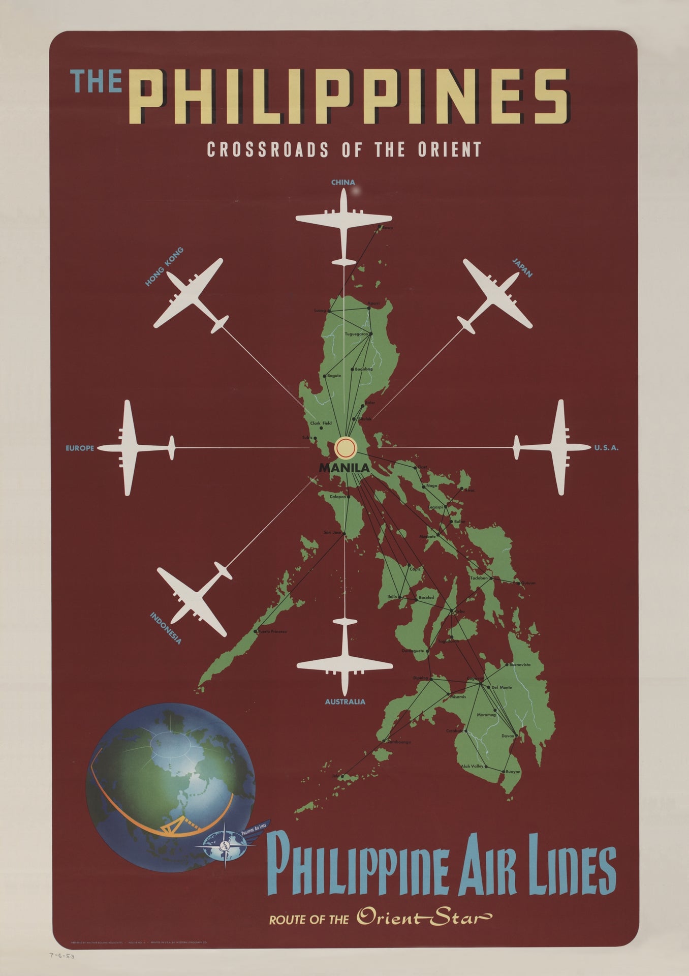 The Philippines Crossroads of the Orient - Philippine Vintage Travel Poster