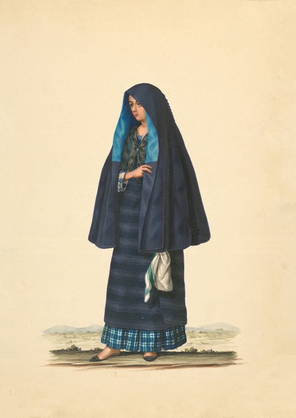 A Damsel Going to Early Mass by Justiniano Asuncion