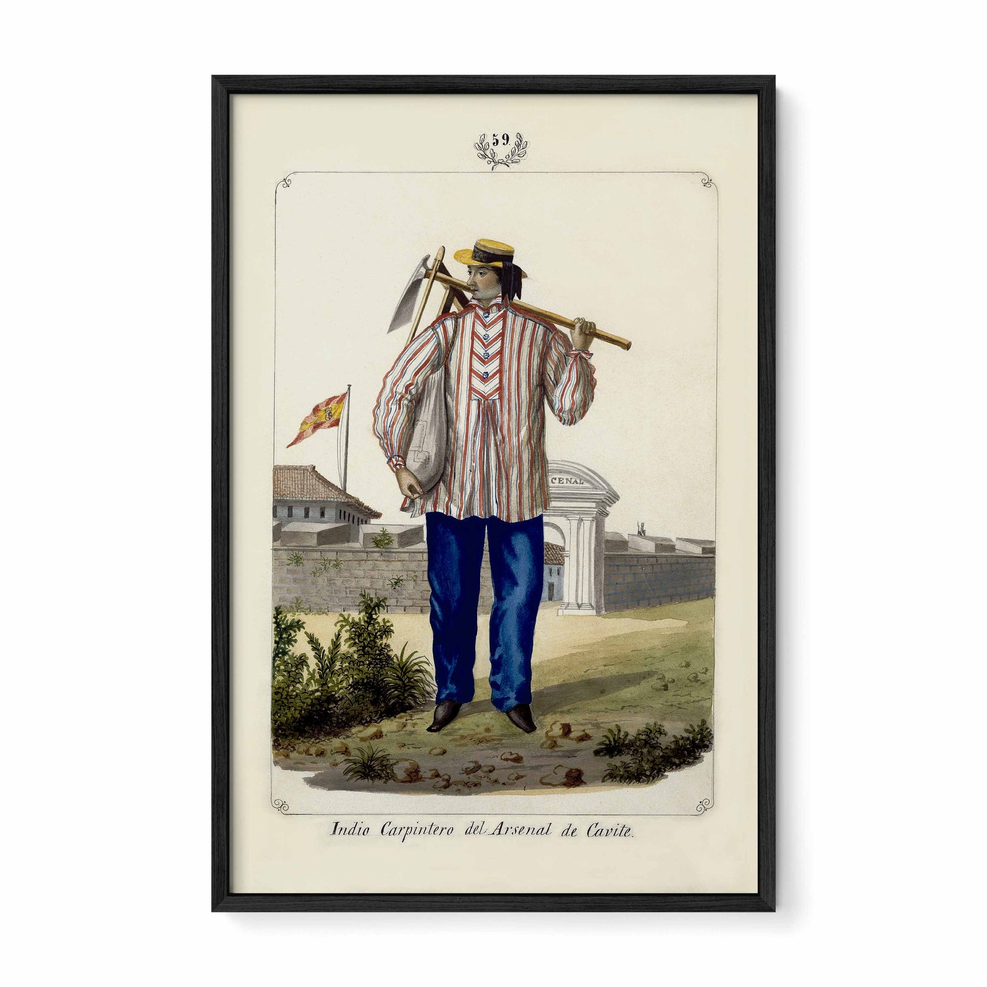 Indio Carpintero del Arsenal de Cavite, 1847 by José Honorato Lozano