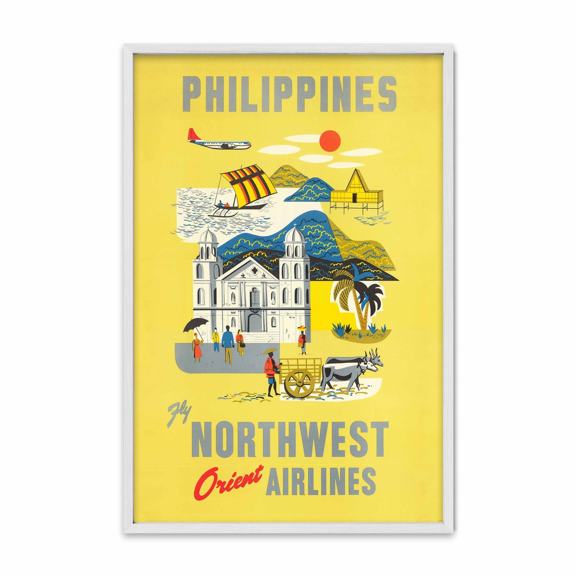 Philippines Northwest Orient Airlines - Philippines vintage poster