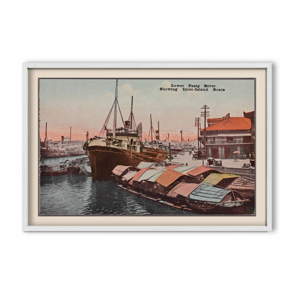 Lower Pasig River, 1907 - Philippine Vintage Postcard