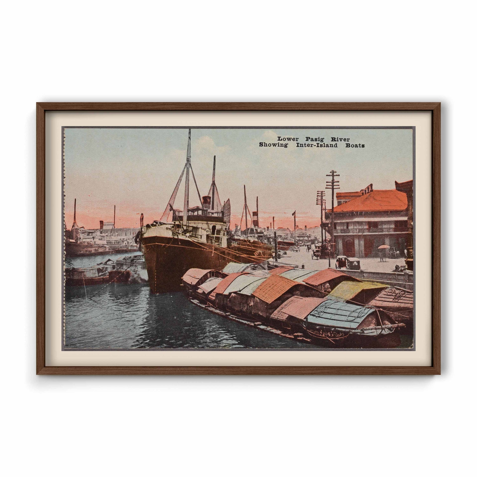 Lower Pasig River, 1907 - Philippine Vintage Postcard