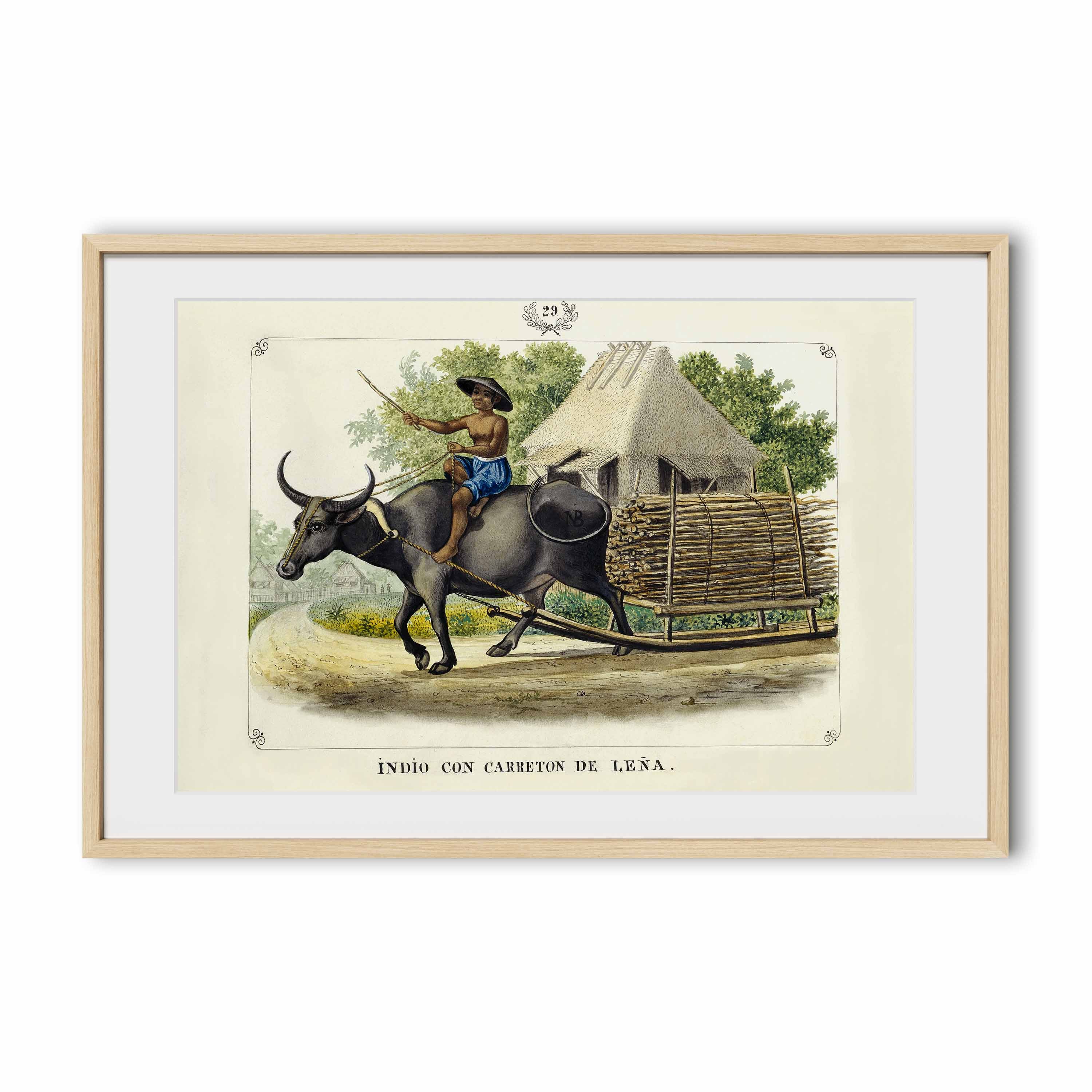 Indio con Carretón de Leña, 1847 by José Honorato Lozano