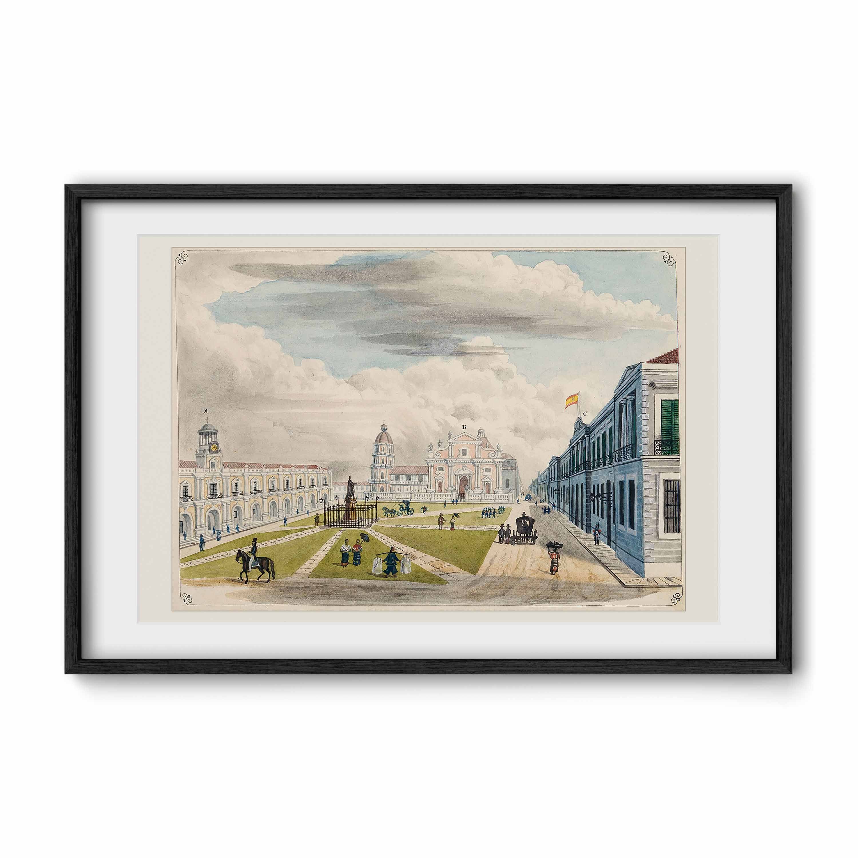 Plaza Mayor de Manila, 1847 by José Honorato Lozano