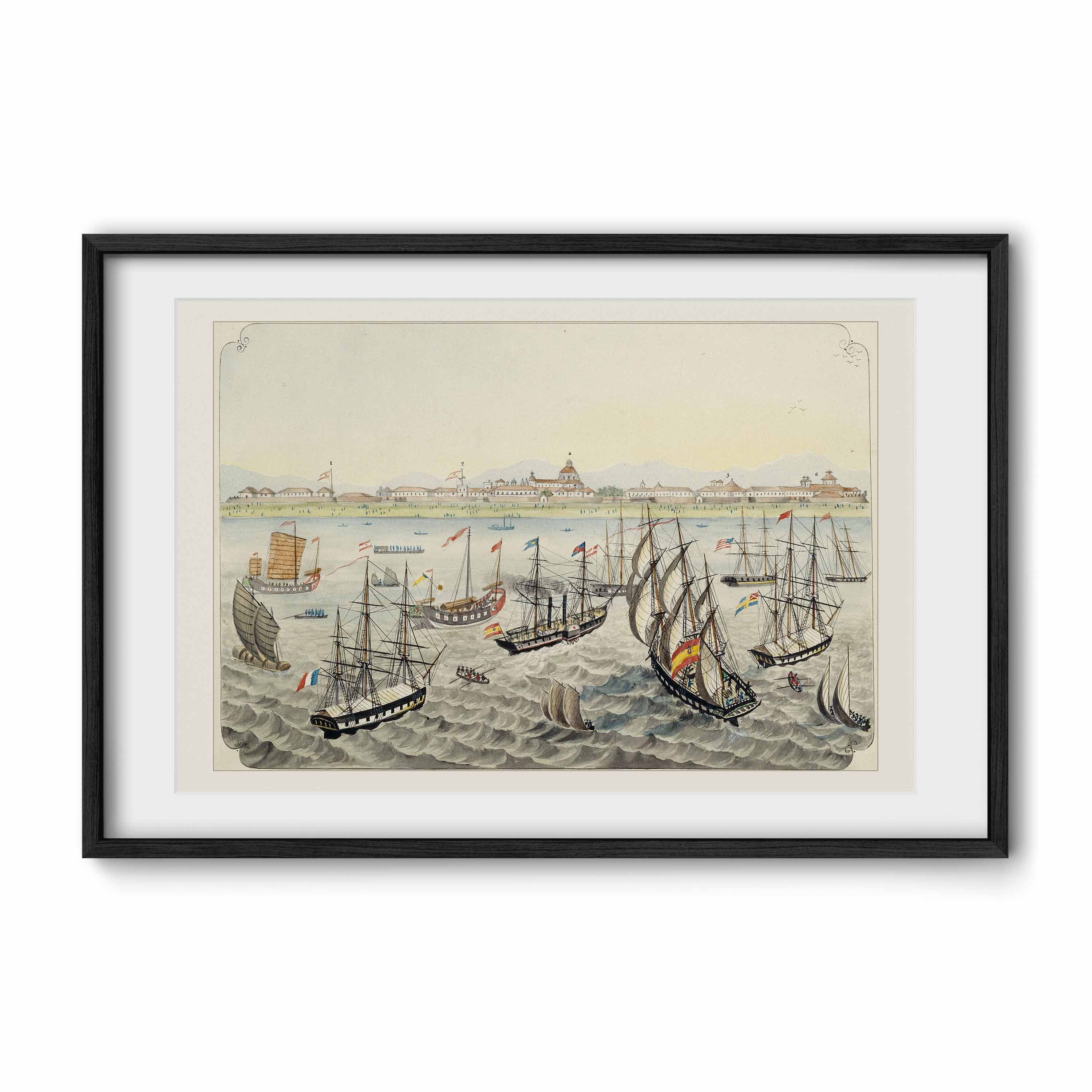 Vista de Manila desde la bahía, 1847 by José Honorato Lozano
