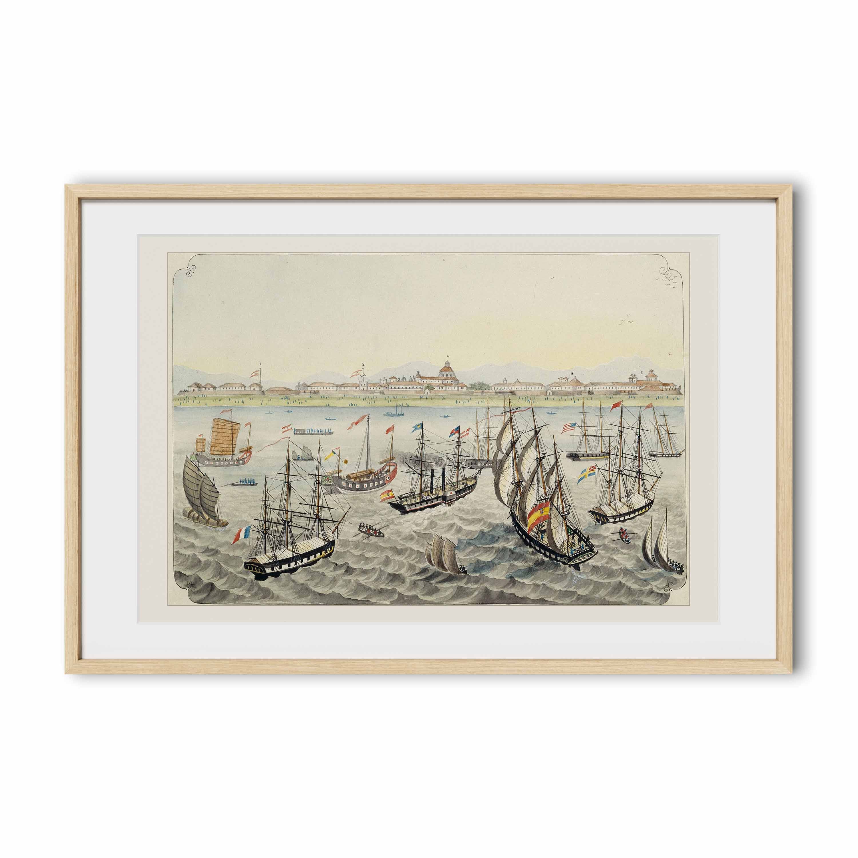 Vista de Manila desde la bahía, 1847 by José Honorato Lozano
