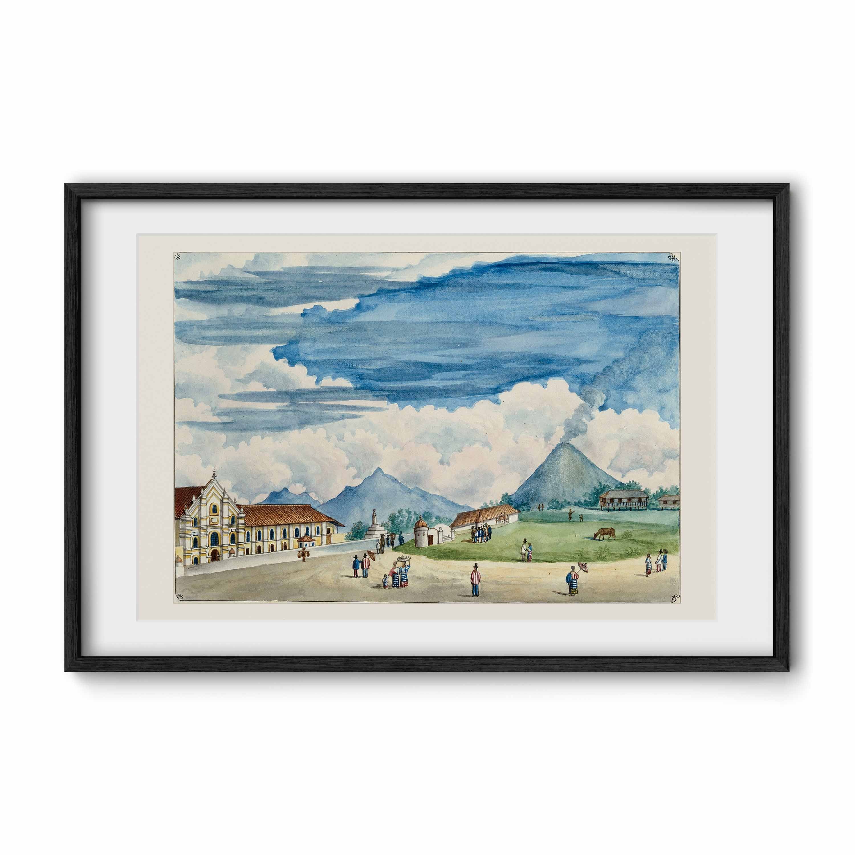 Vista del volcán de Albay y de la iglesia de Oas, 1847 by José Honorato Lozano