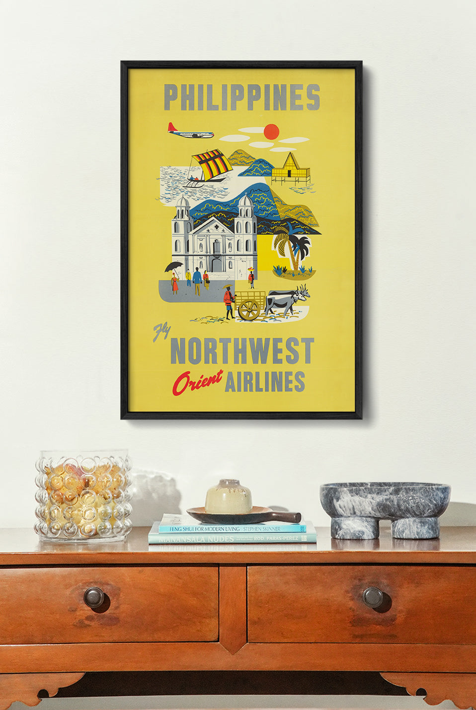 Philippines Northwest Orient Airlines - Philippines vintage poster