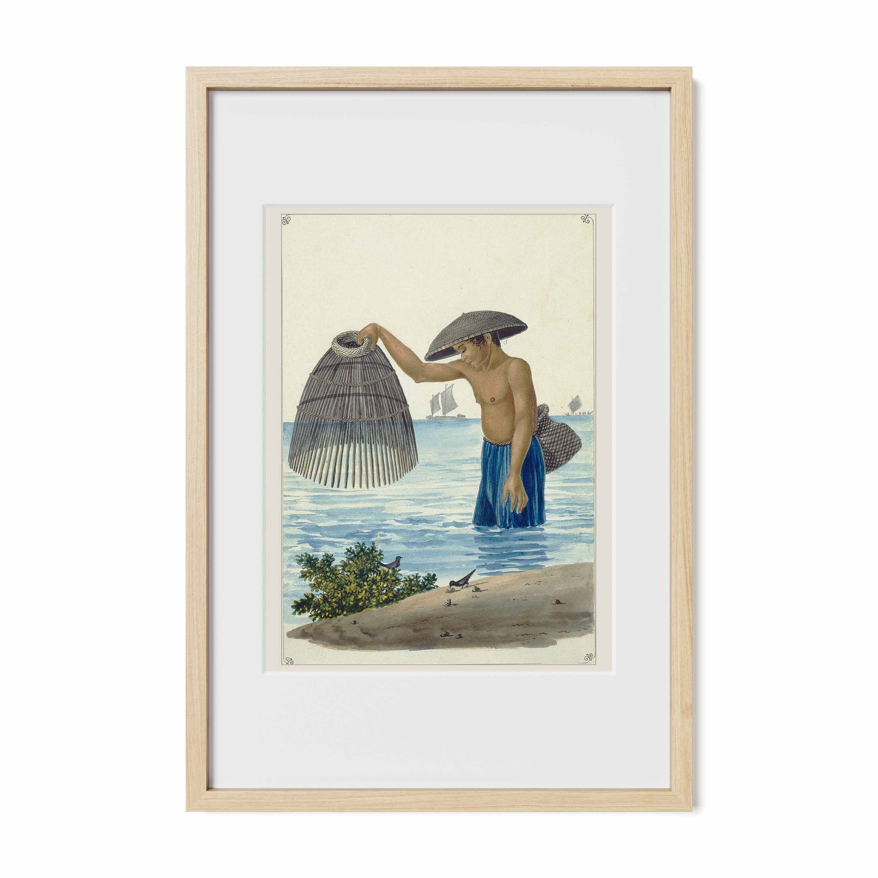 Indio pescador con el Salacab o Nasang, 1847 by José Honorato Lozano