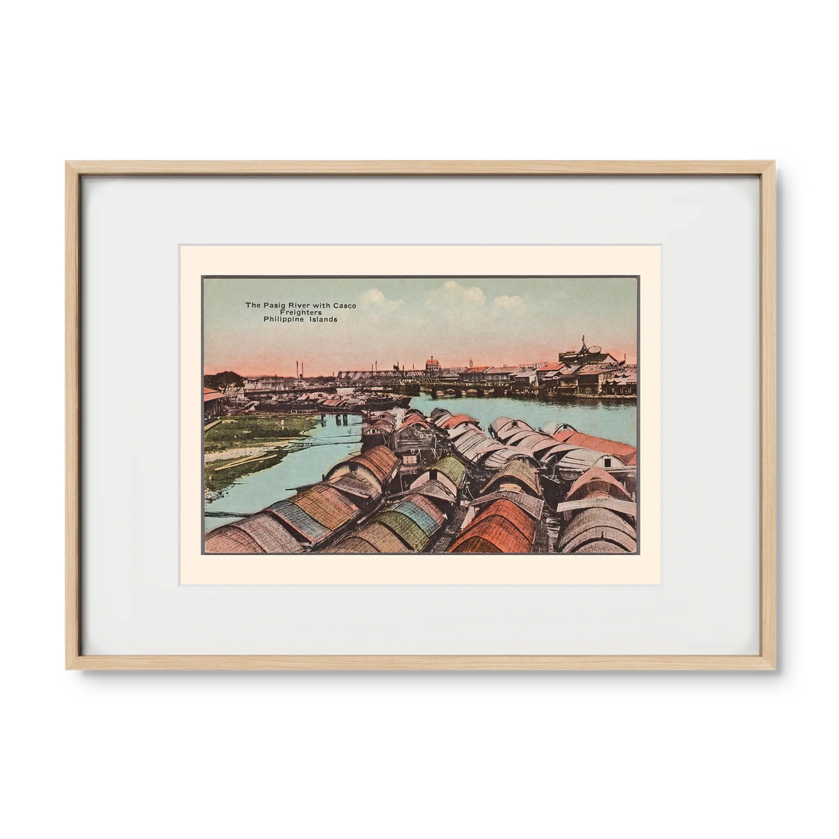 The Pasig River with Casco Freighters, c. 1910 by Denniston's, Manila