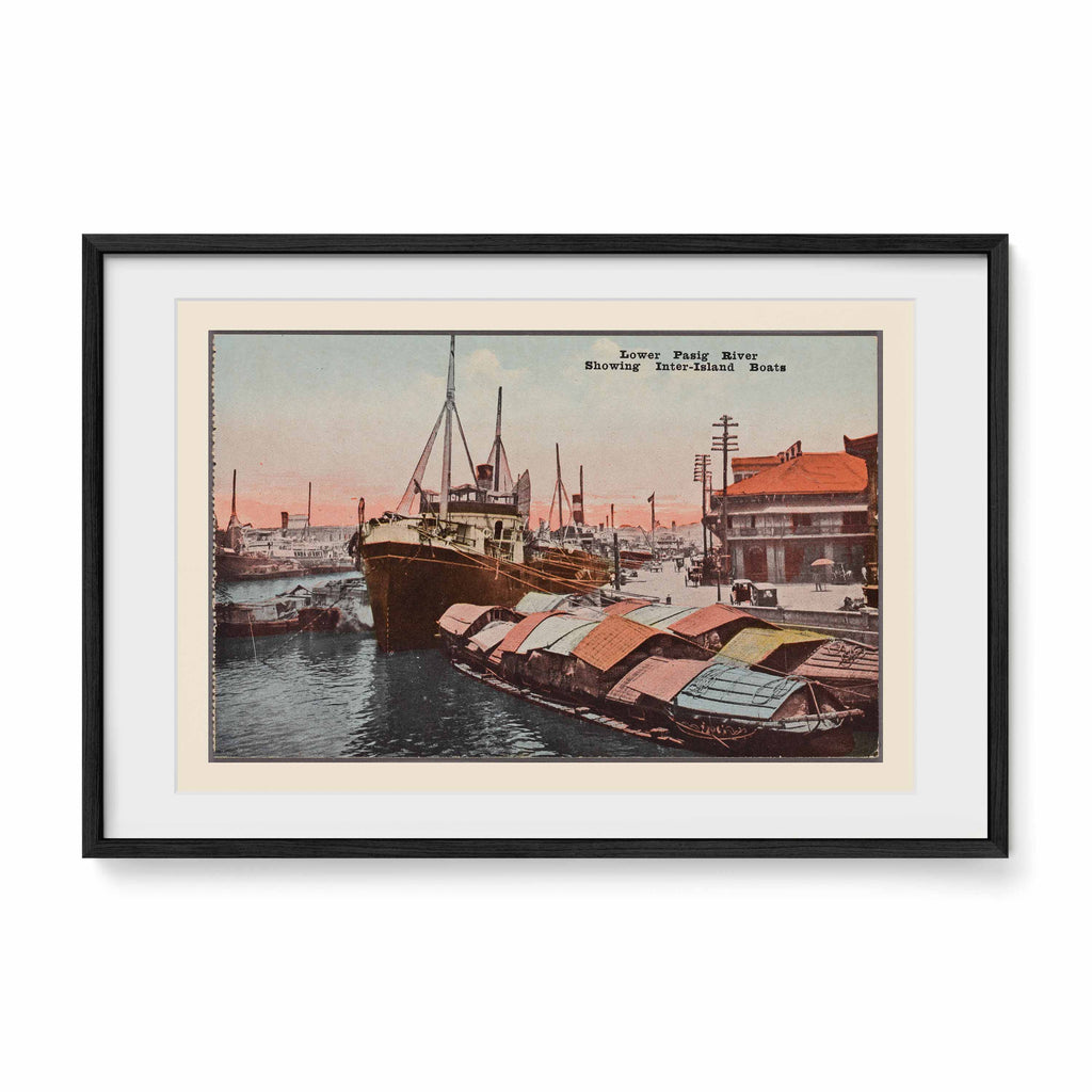 Lower Pasig River, 1907 - Philippine Vintage Postcard