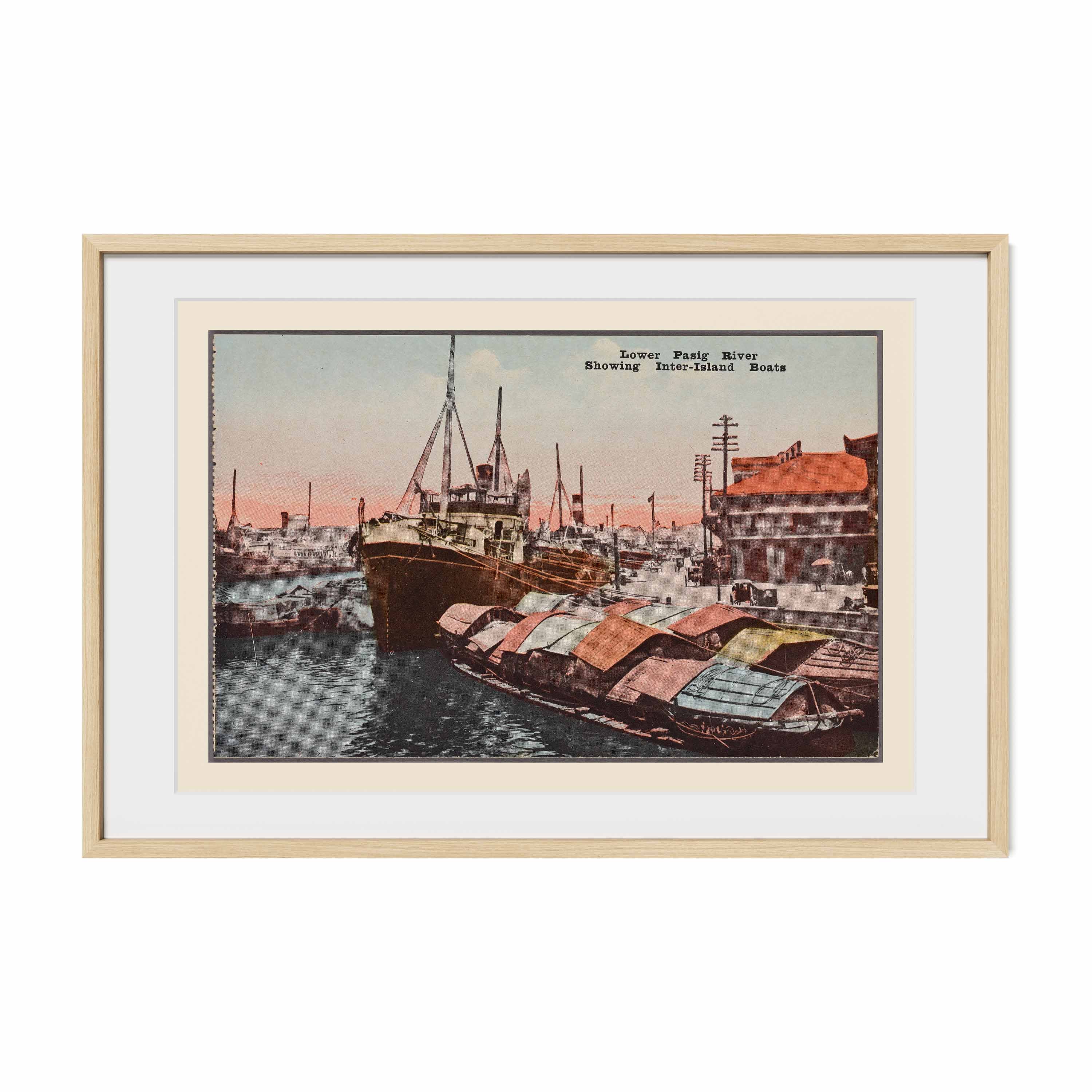 Lower Pasig River, 1907 - Philippine Vintage Postcard