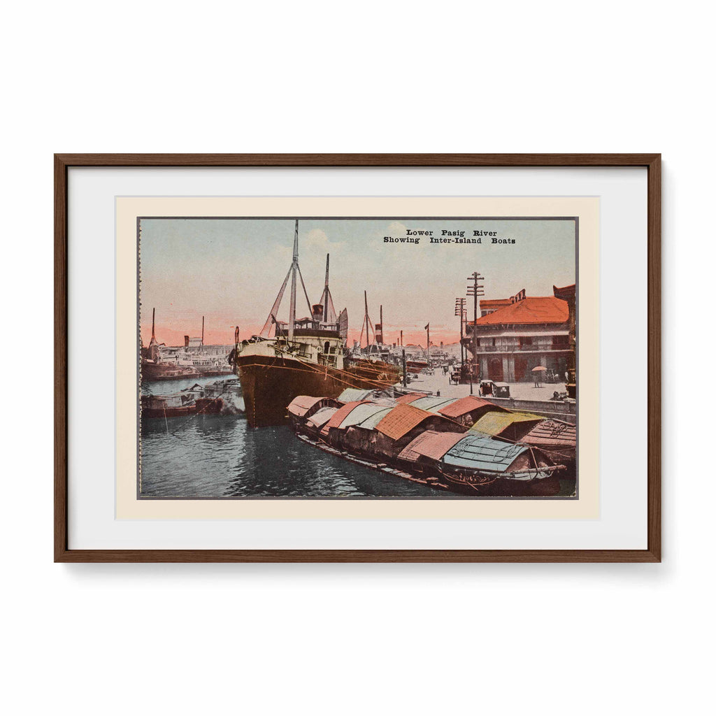 Lower Pasig River, 1907 - Philippine Vintage Postcard