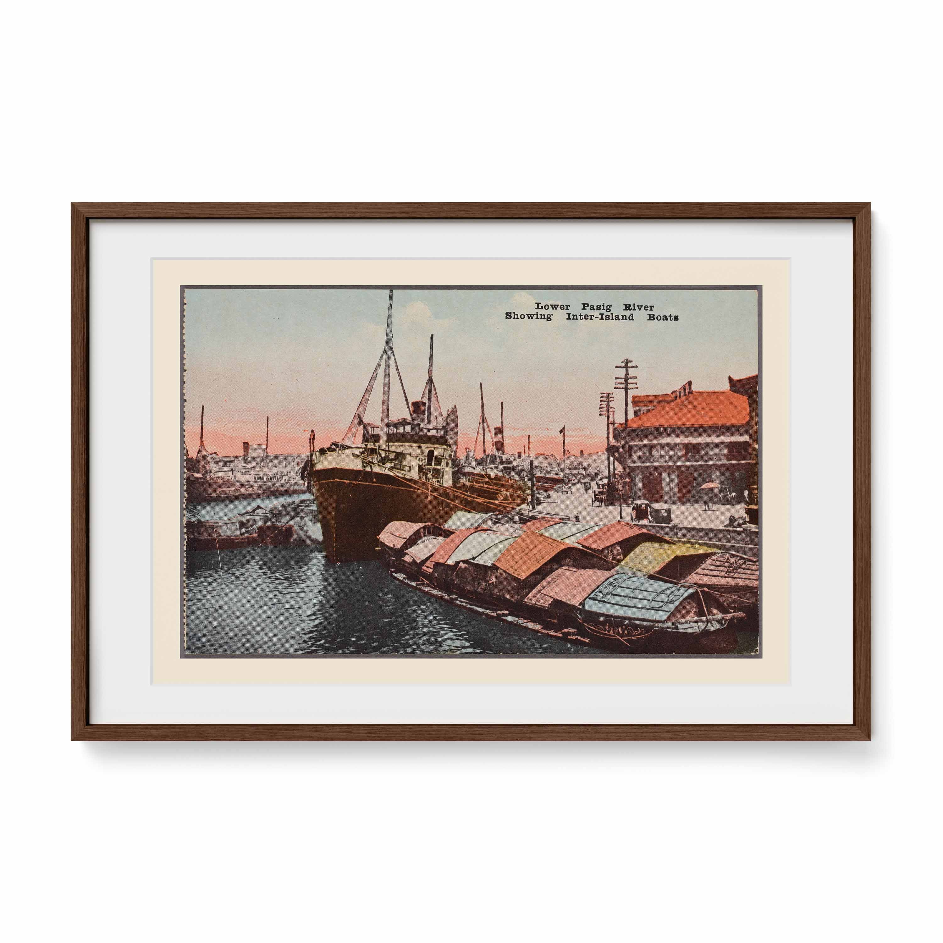 Lower Pasig River, 1907 - Philippine Vintage Postcard