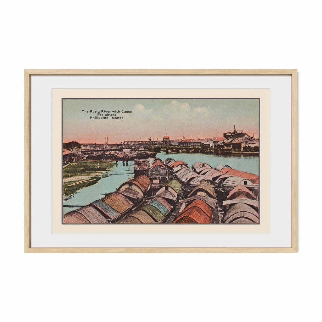The Pasig River with Casco Freighters, c. 1910 by Denniston's, Manila