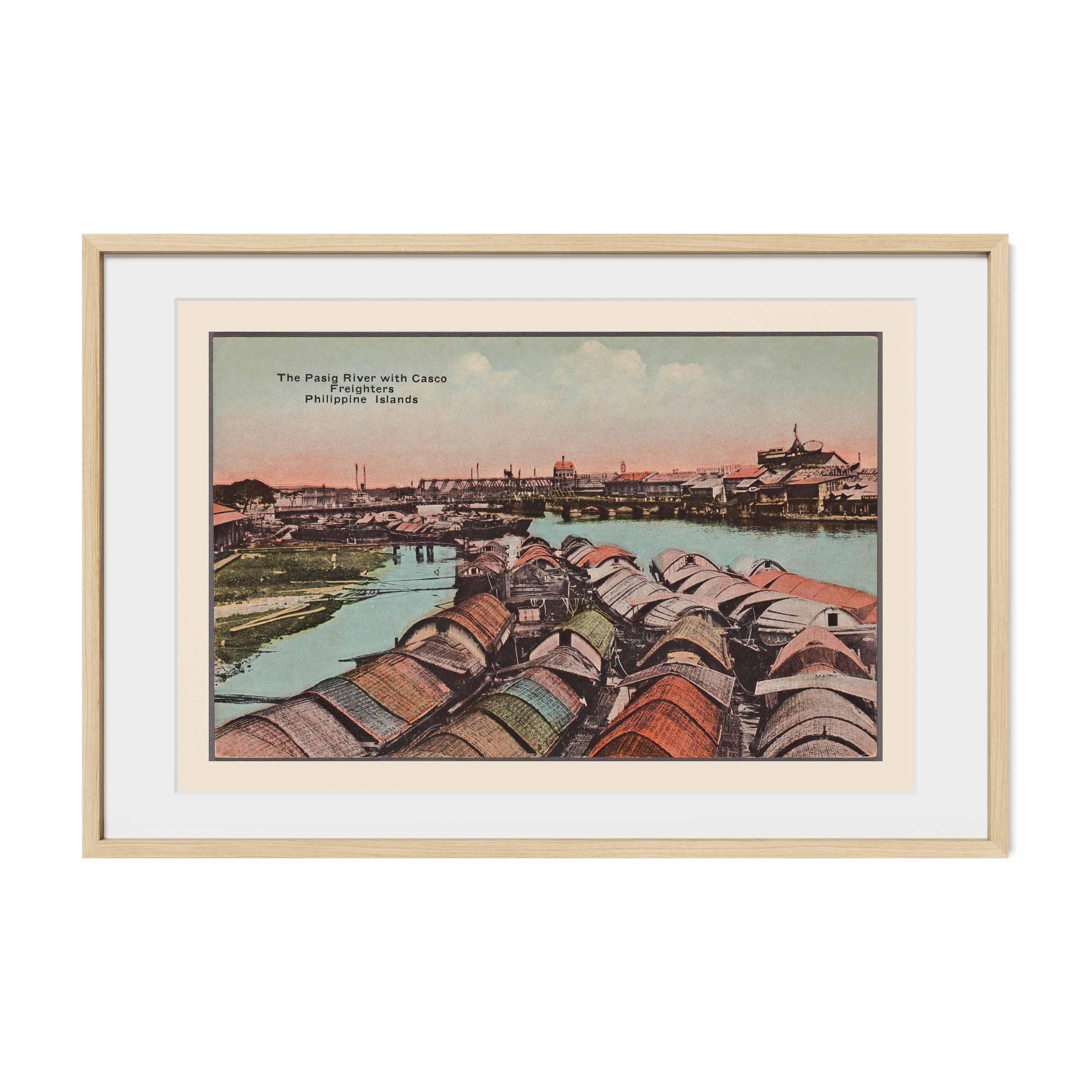 The Pasig River with Casco Freighters, c. 1910 by Denniston's, Manila