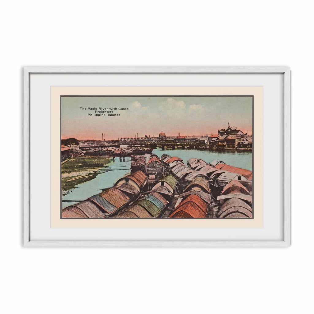 The Pasig River with Casco Freighters, c. 1910 by Denniston's, Manila