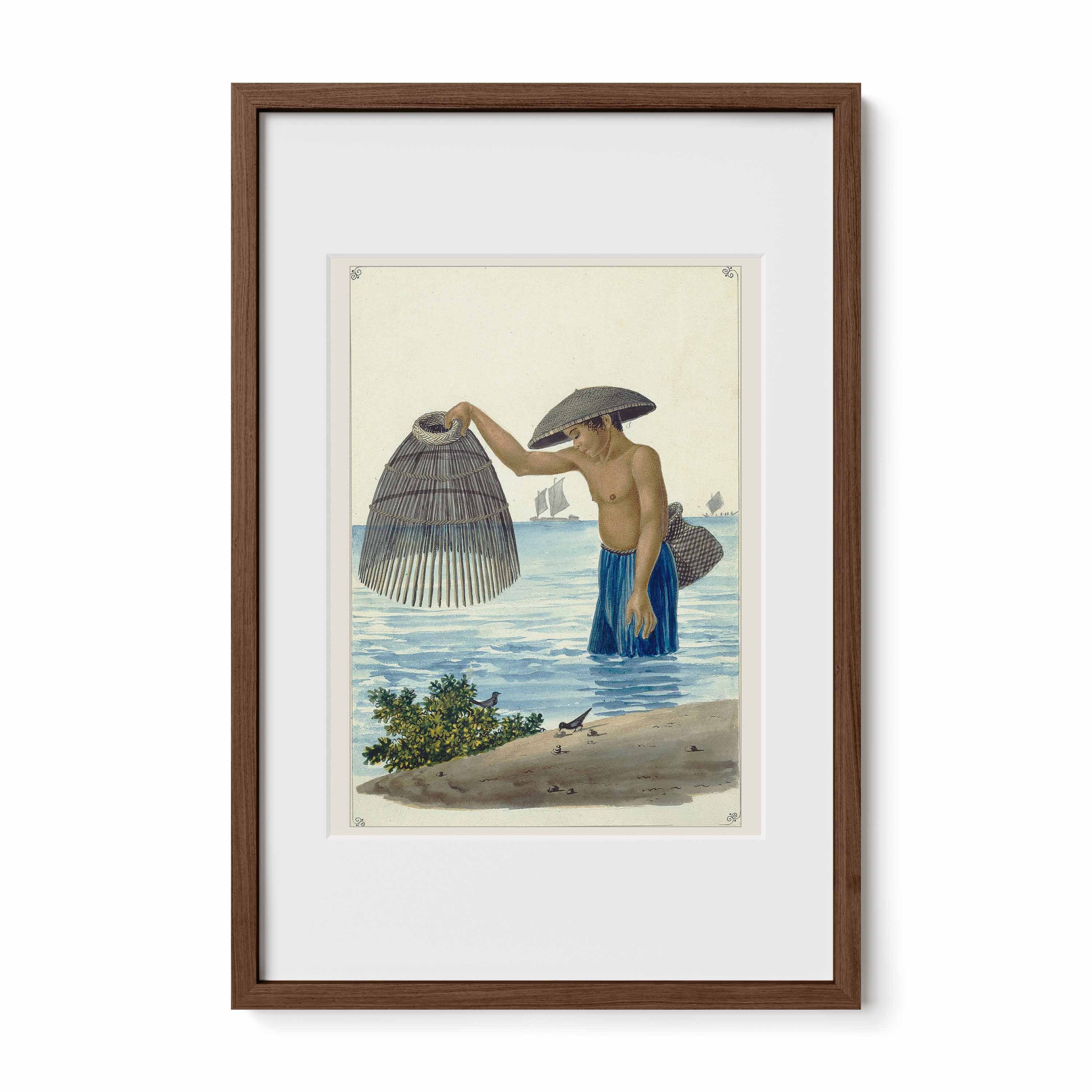 Indio pescador con el Salacab o Nasang, 1847 by José Honorato Lozano